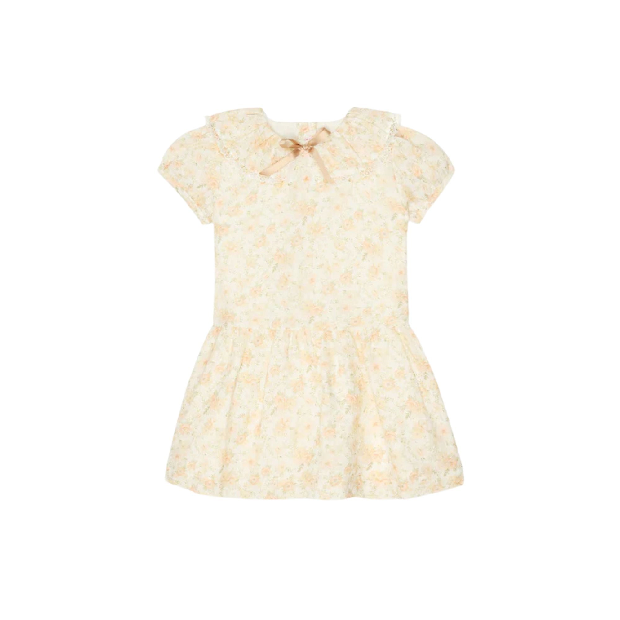 Xana Drop Waist Dress | Peach Floral