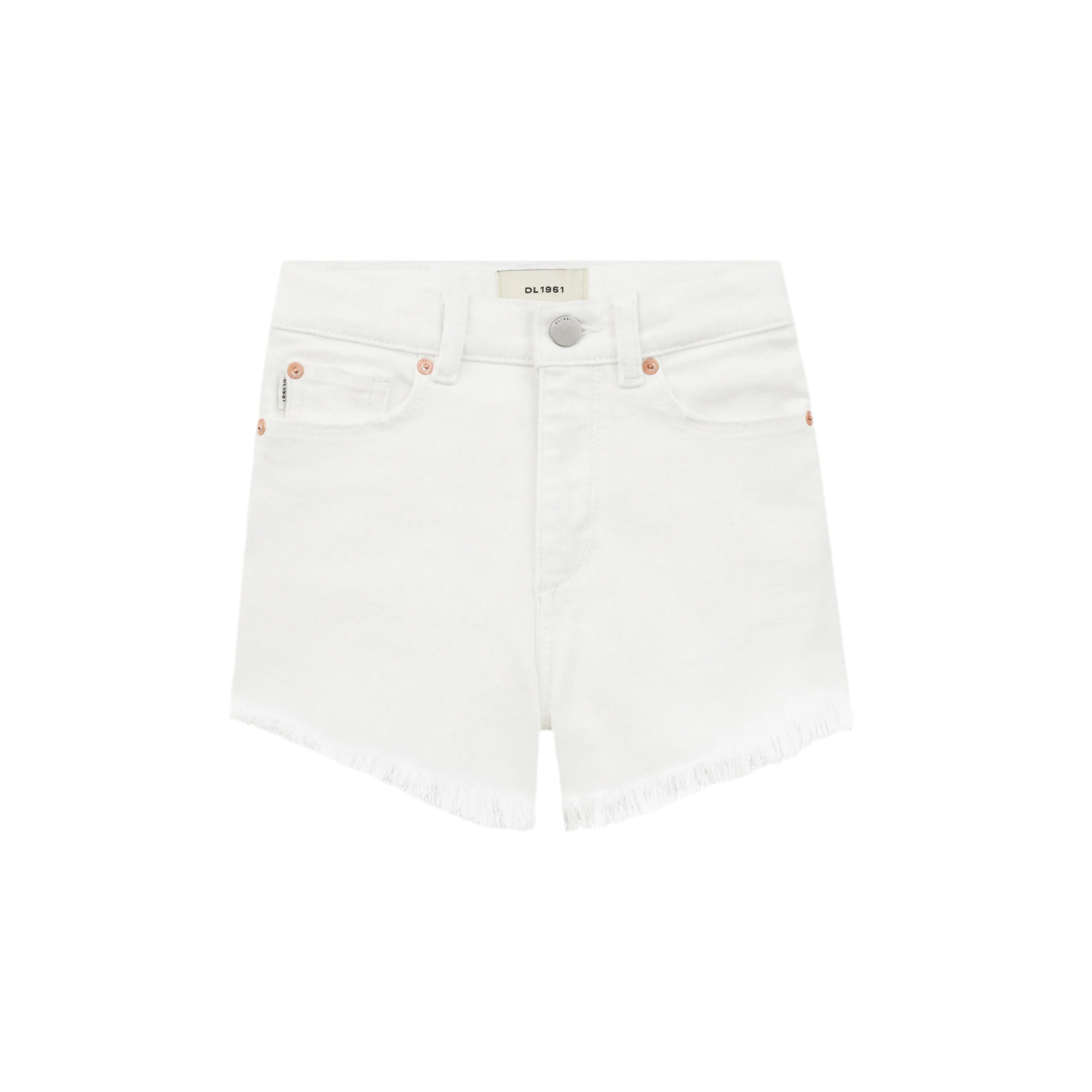Lucy Shorts High Rise Cut Off | White Frayed