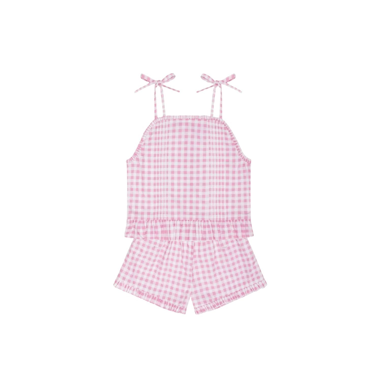 Tie Tank And Short Set | Blush Gingham