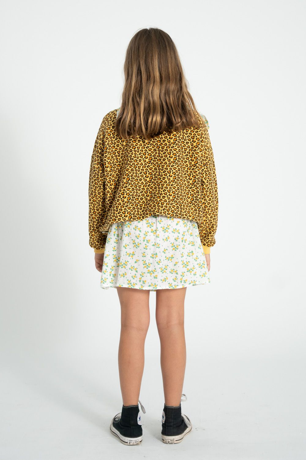 Flower Print Short Skirt | Ecru/Yellow