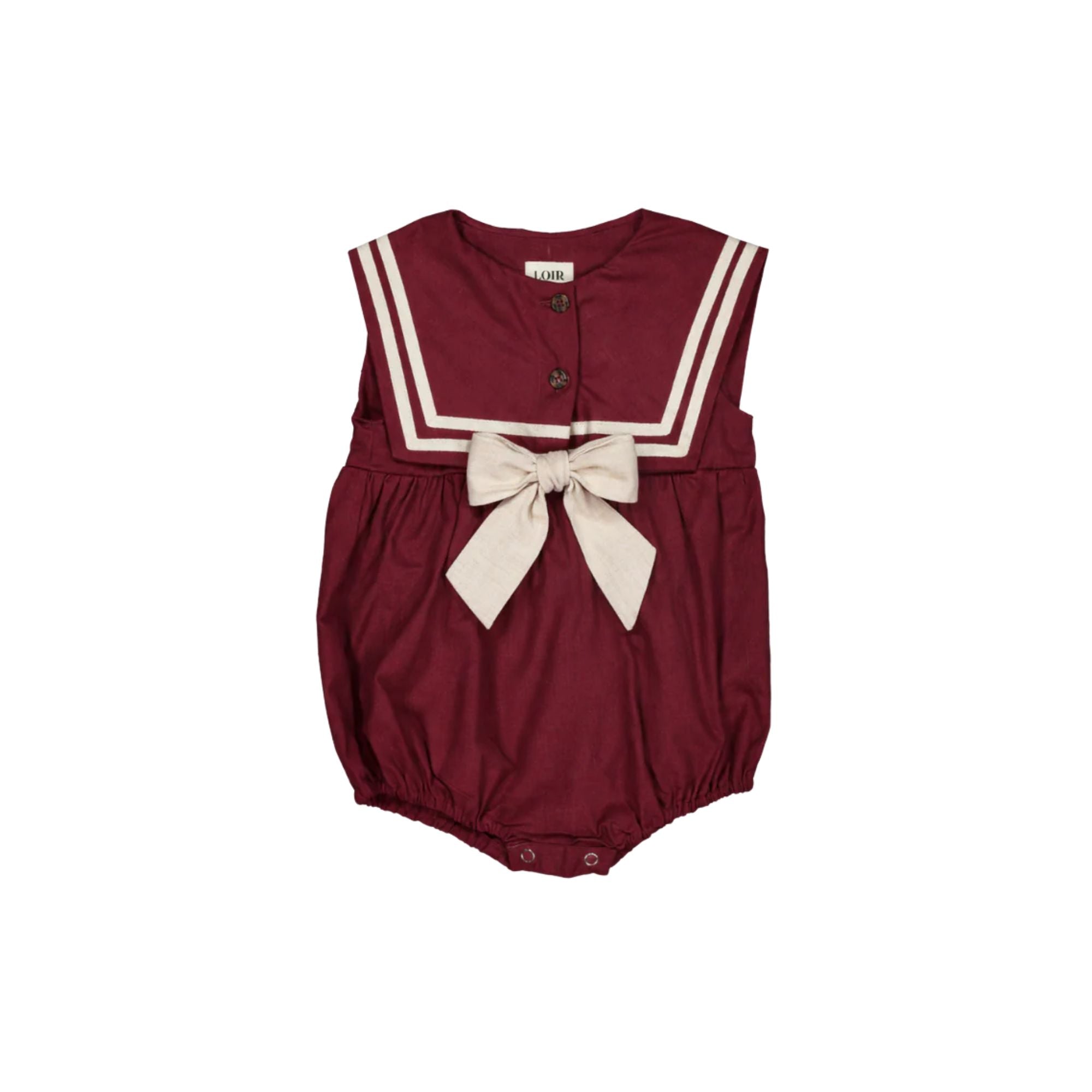 Isabella Linen Romper | Burgundy