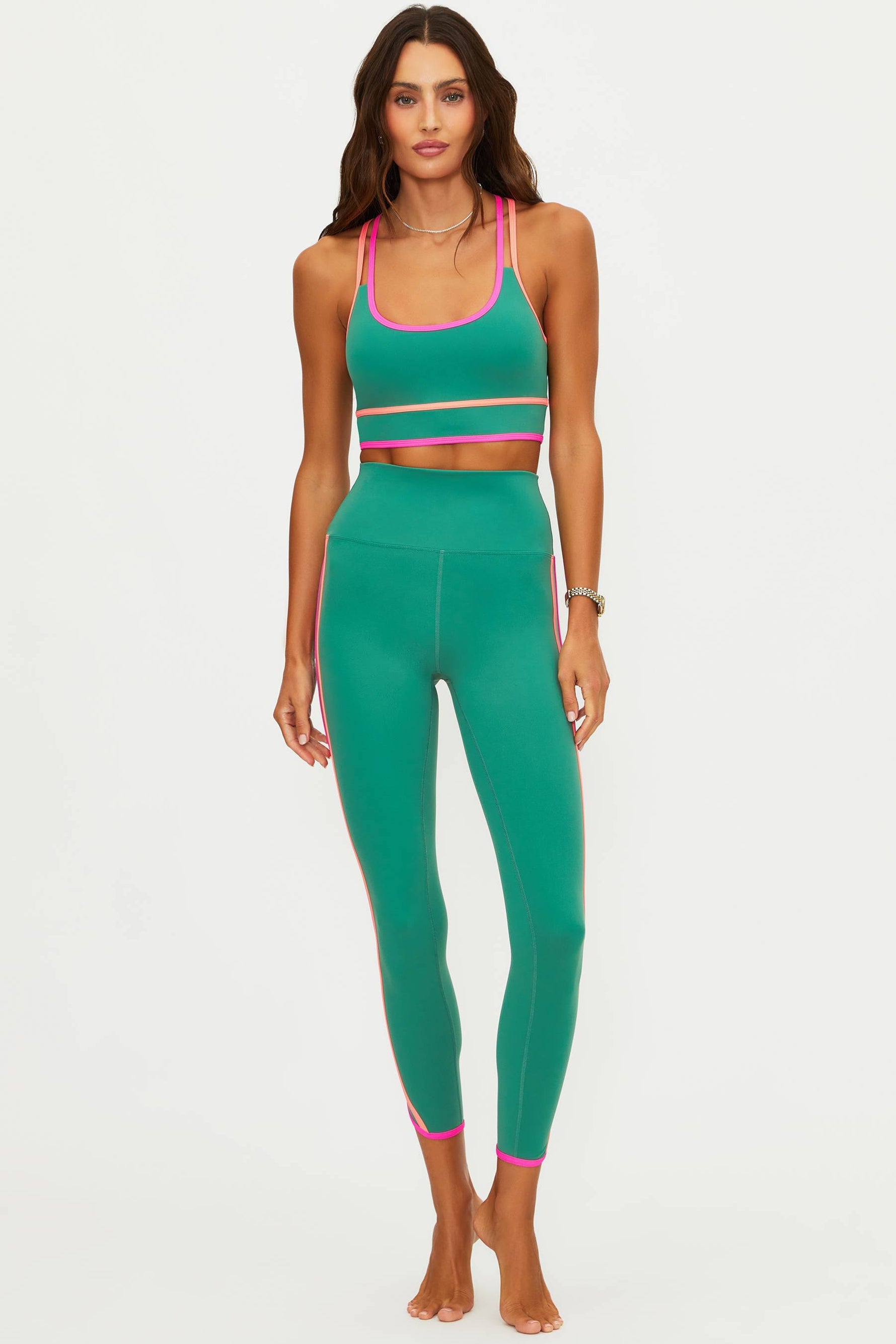 Womens Nella Legging | Rally Green Colorblock