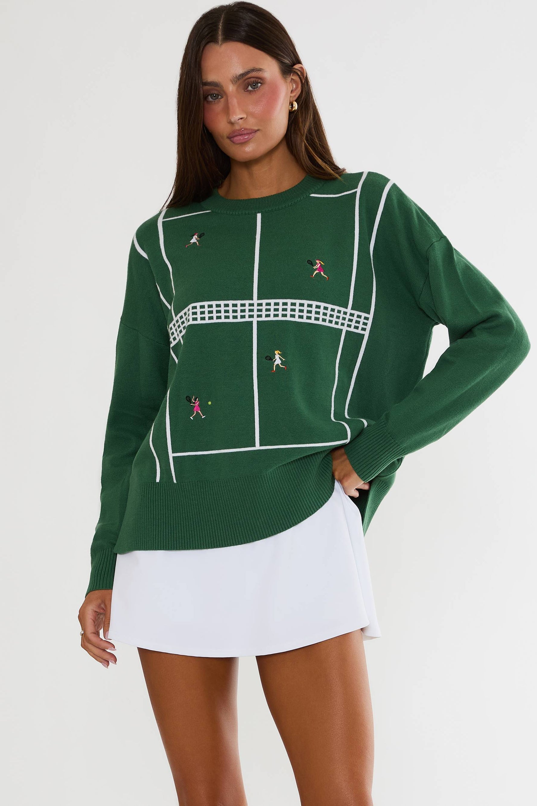 Womens Callie Sweater | Rally Green Tennis
