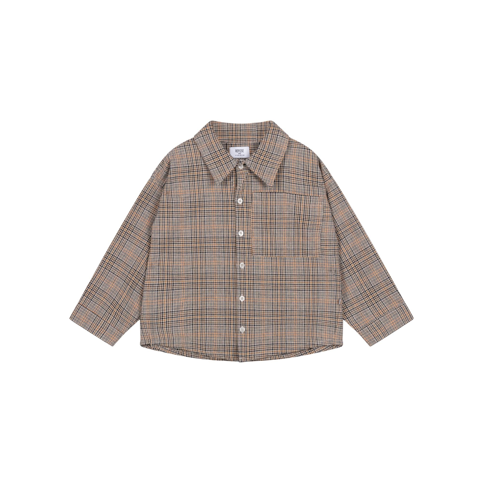 Shirt | Taupe Mini Check