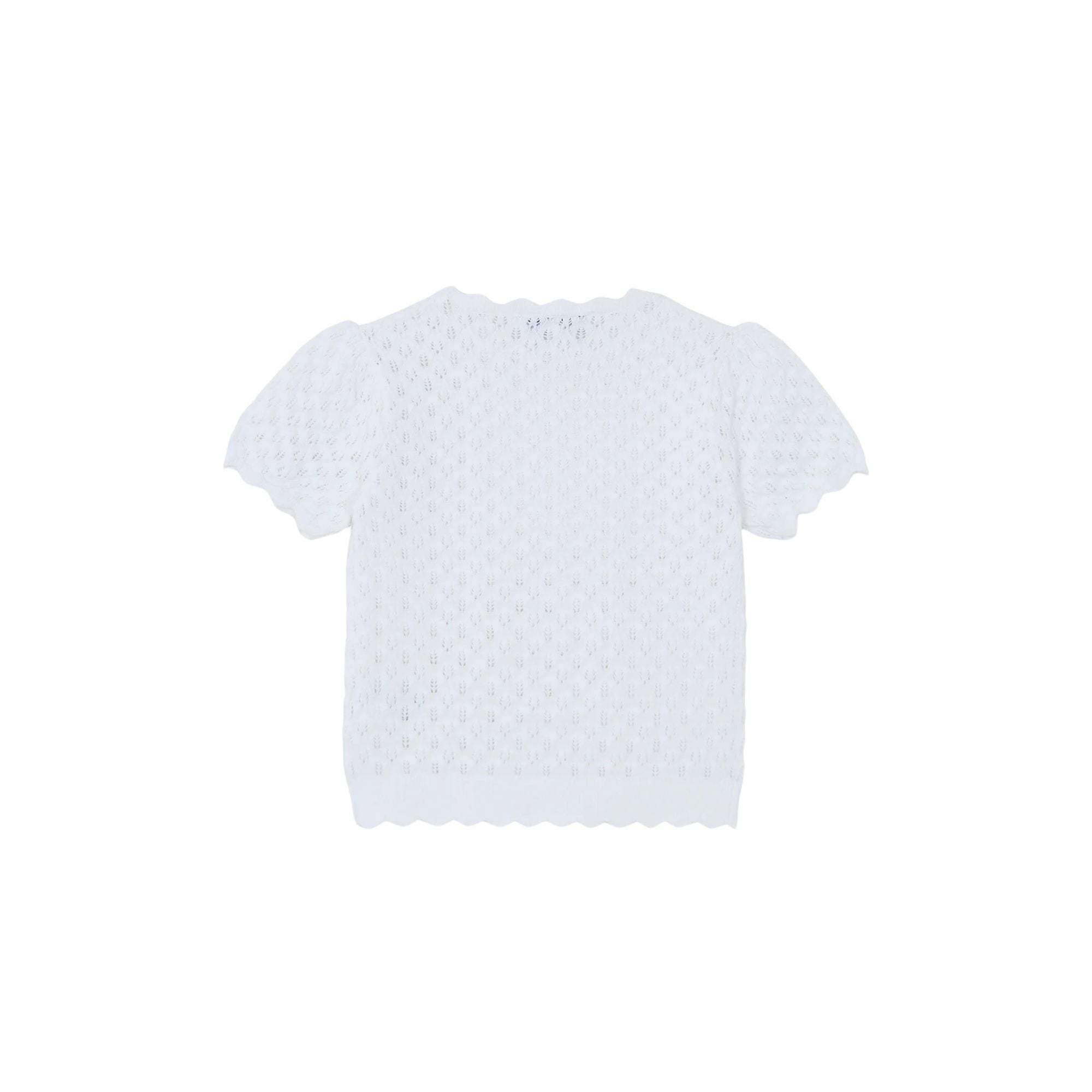 Openwork Knit Sweater | White