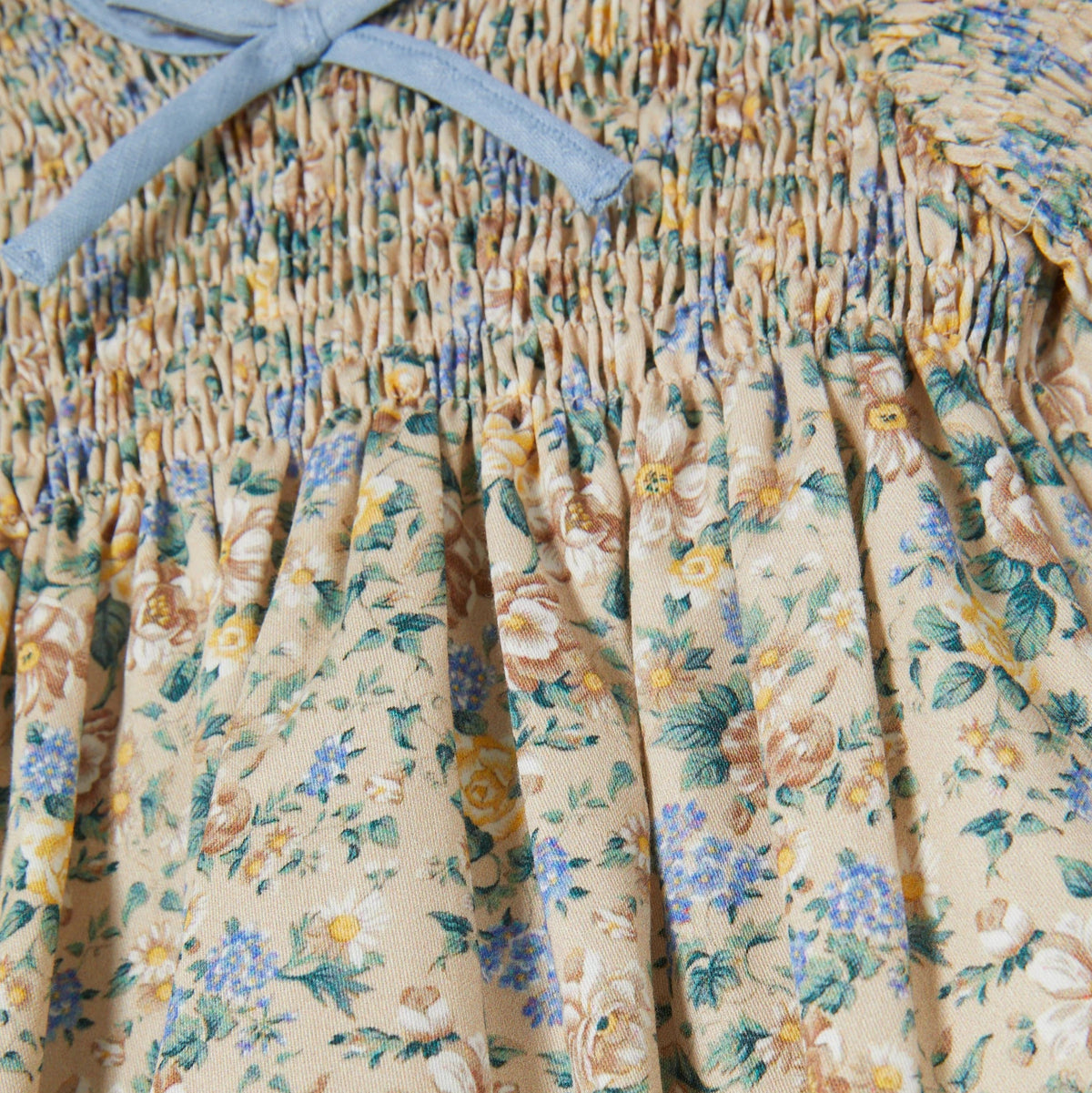 Raya Baby Hand-Smocked Set | Beige Floral