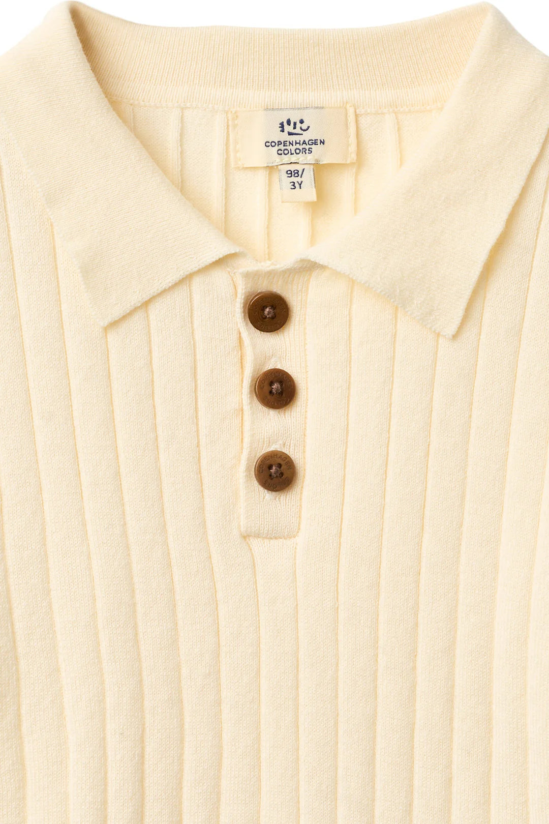 Rib Knitted Polo | Cream & Green