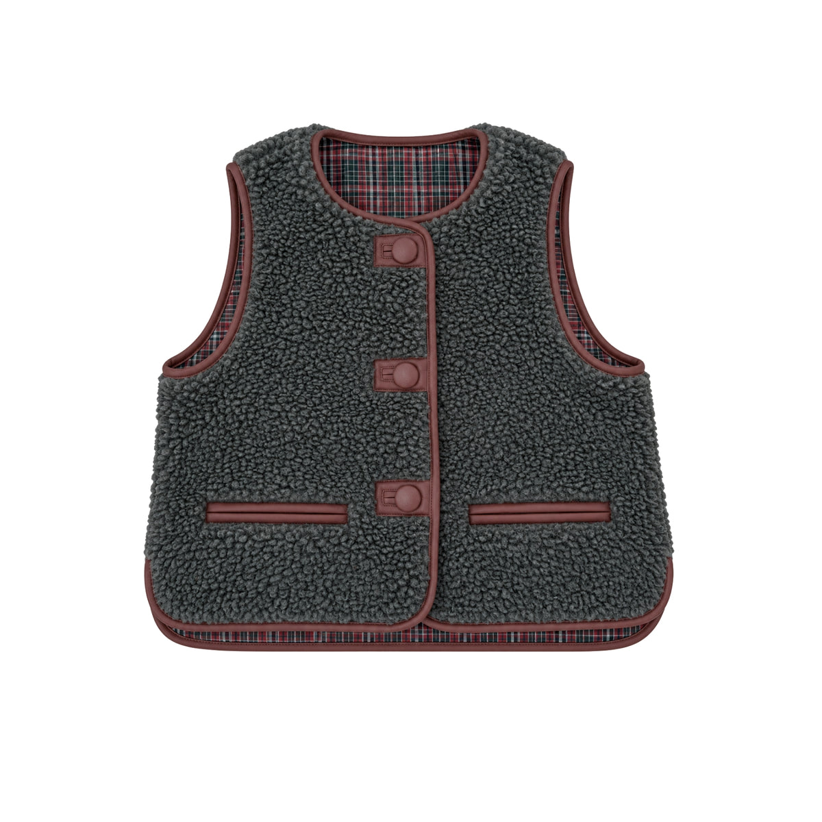 Waregem Reversible Fake Fur Gilet | Grey