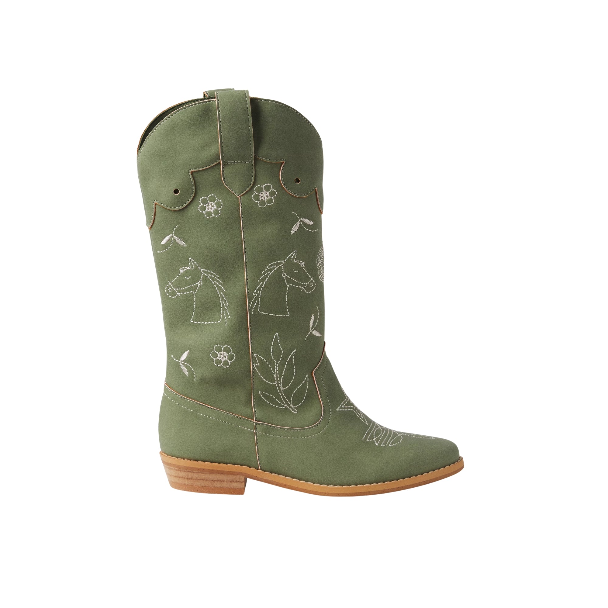 Embroidered Cowboy Boots | Verde