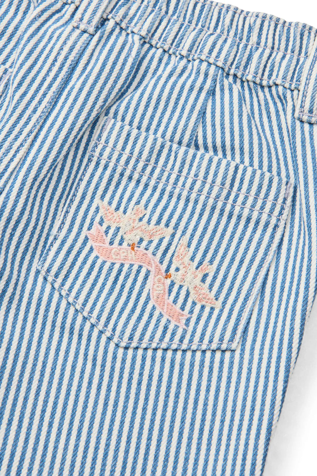 Twill Wide Leg Pant | Denim Blue Stripe