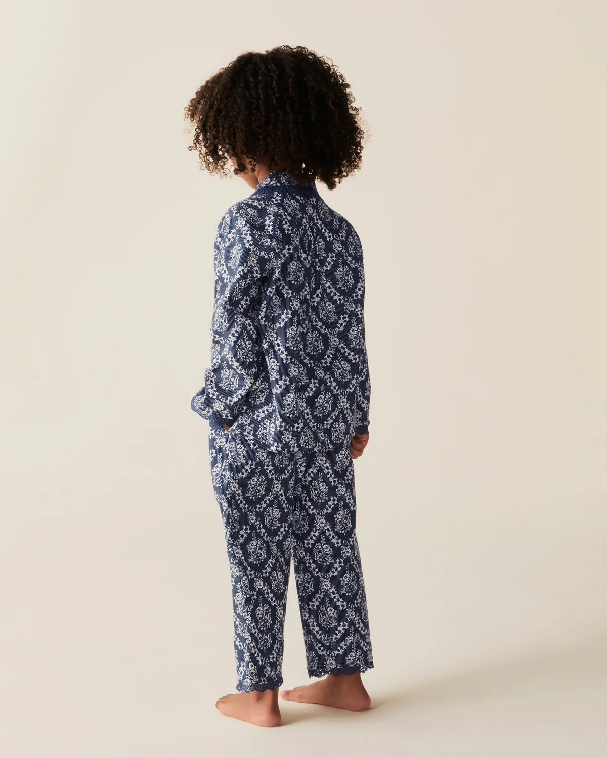 Twill Grace Pajama Set | Navy Innkeeper Trellis