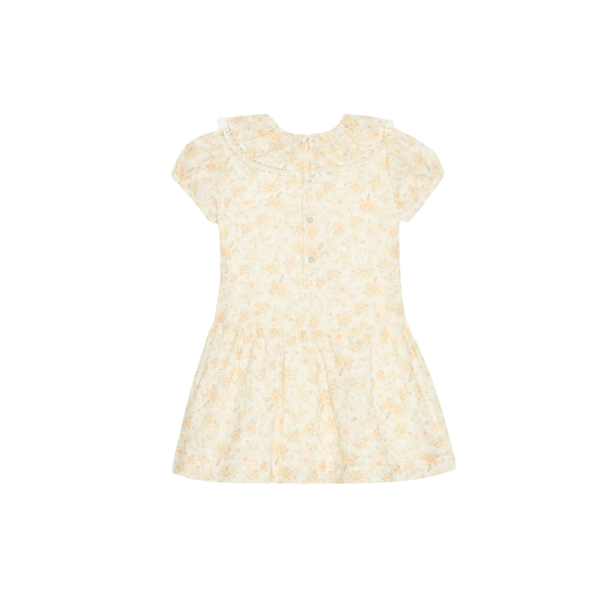 Xana Drop Waist Dress | Peach Floral