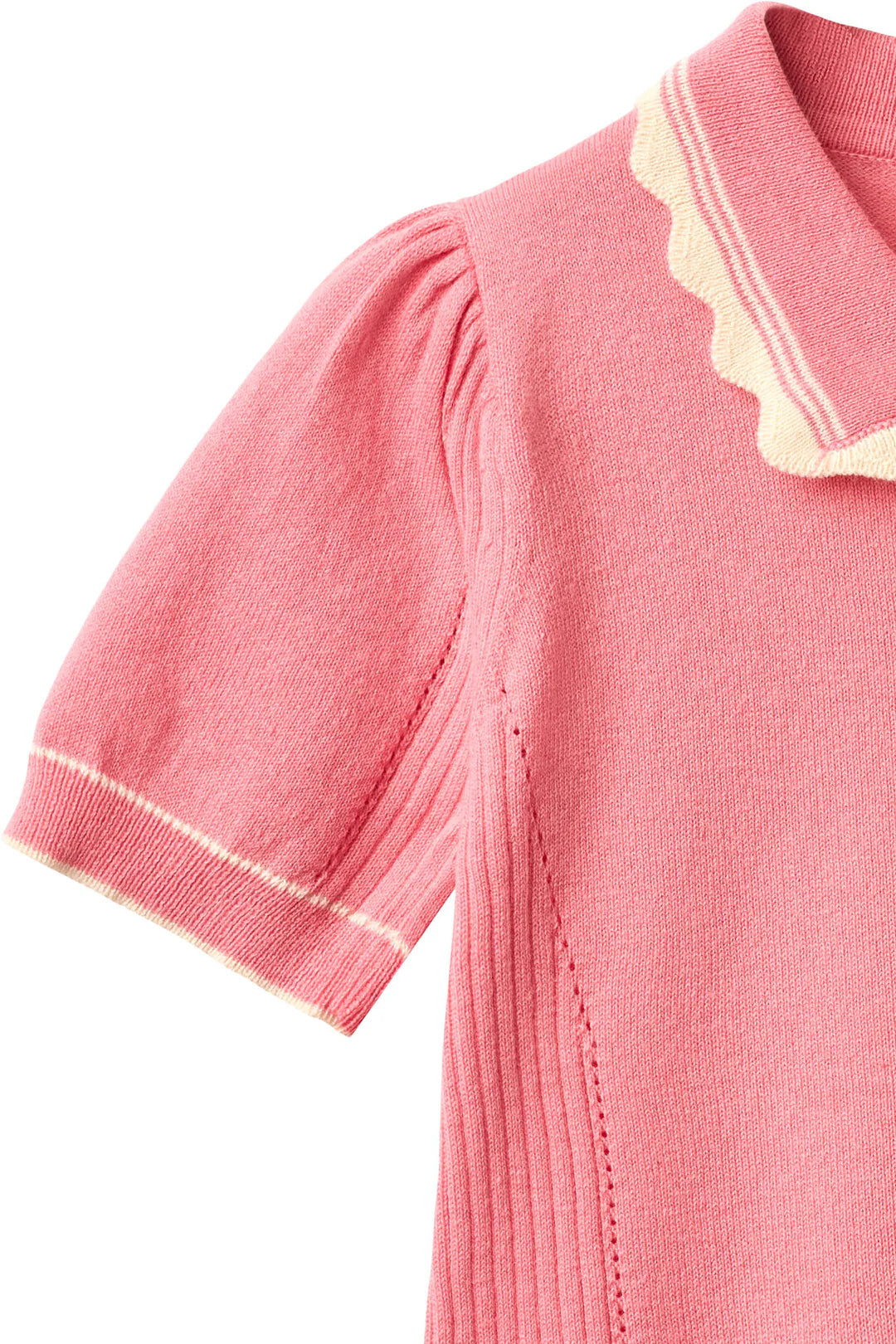 Knitted Peplum Blouse | Pink