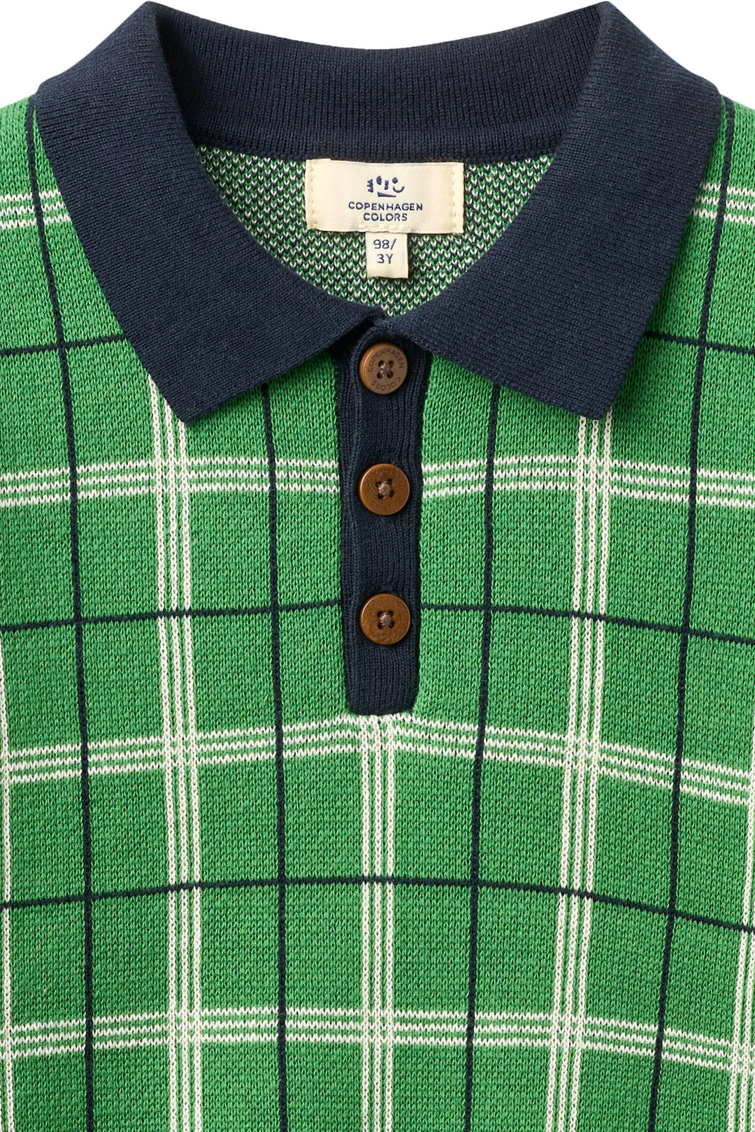 Knitted Checkered Polo | Green
