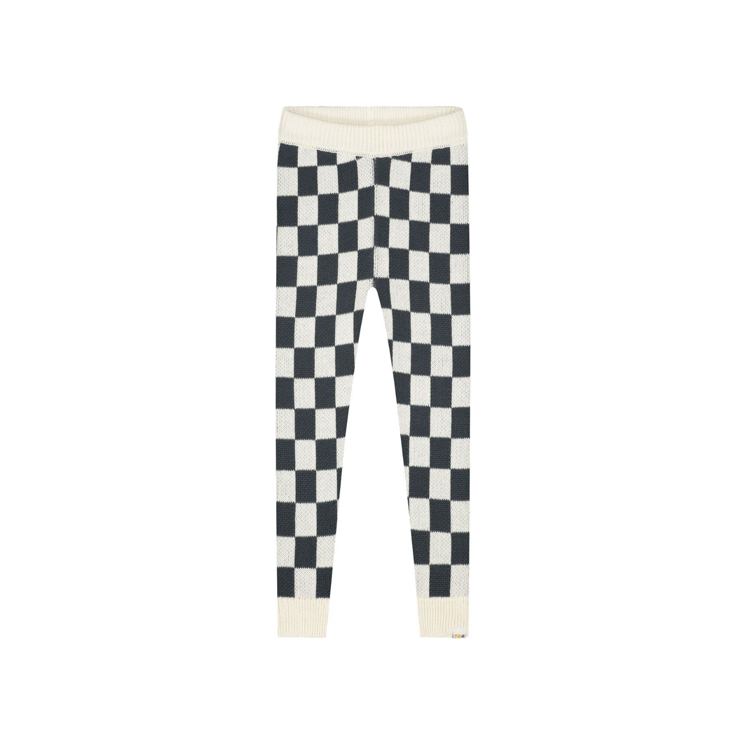 Checkered Knitted Leggings | Charcoal