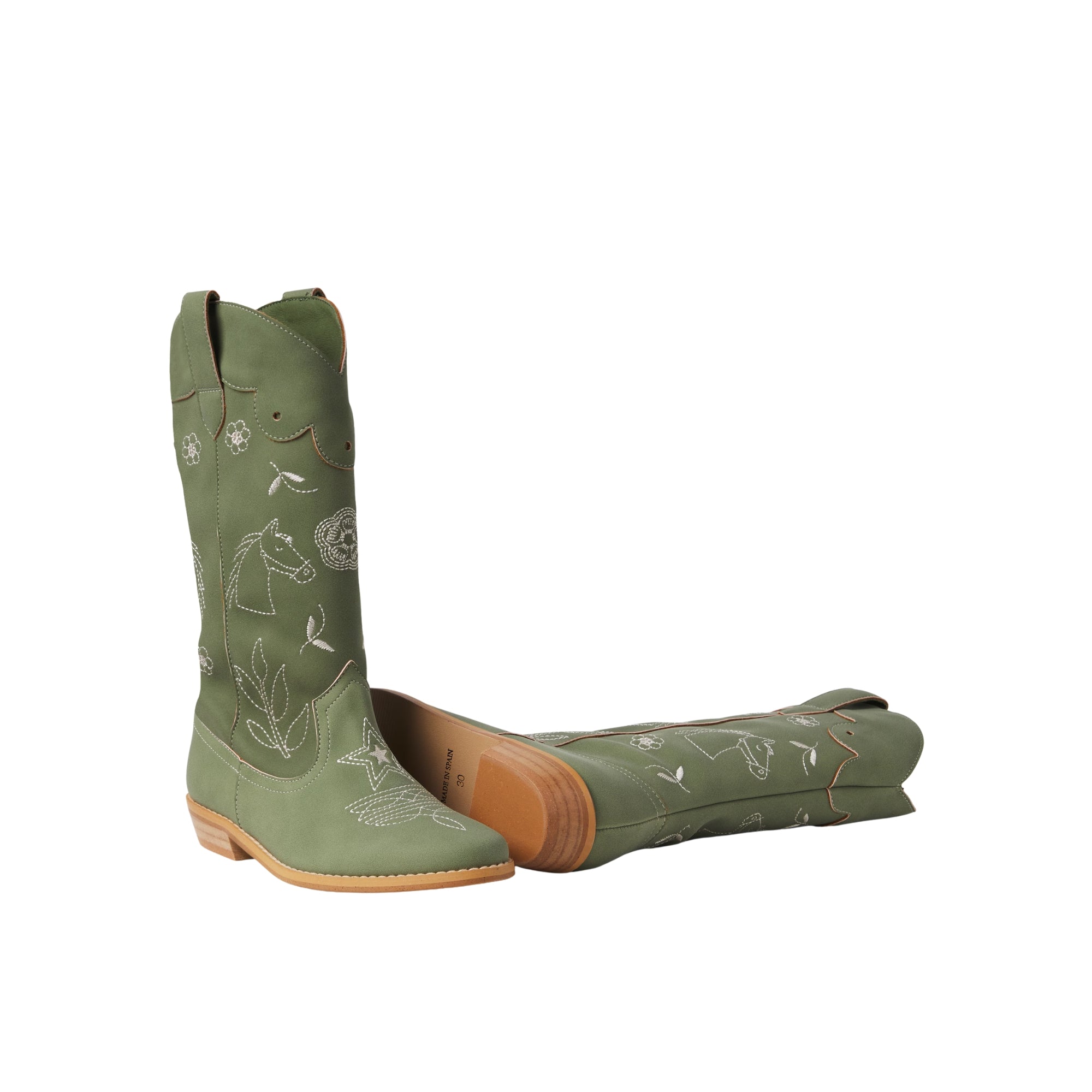 Embroidered Cowboy Boots | Verde
