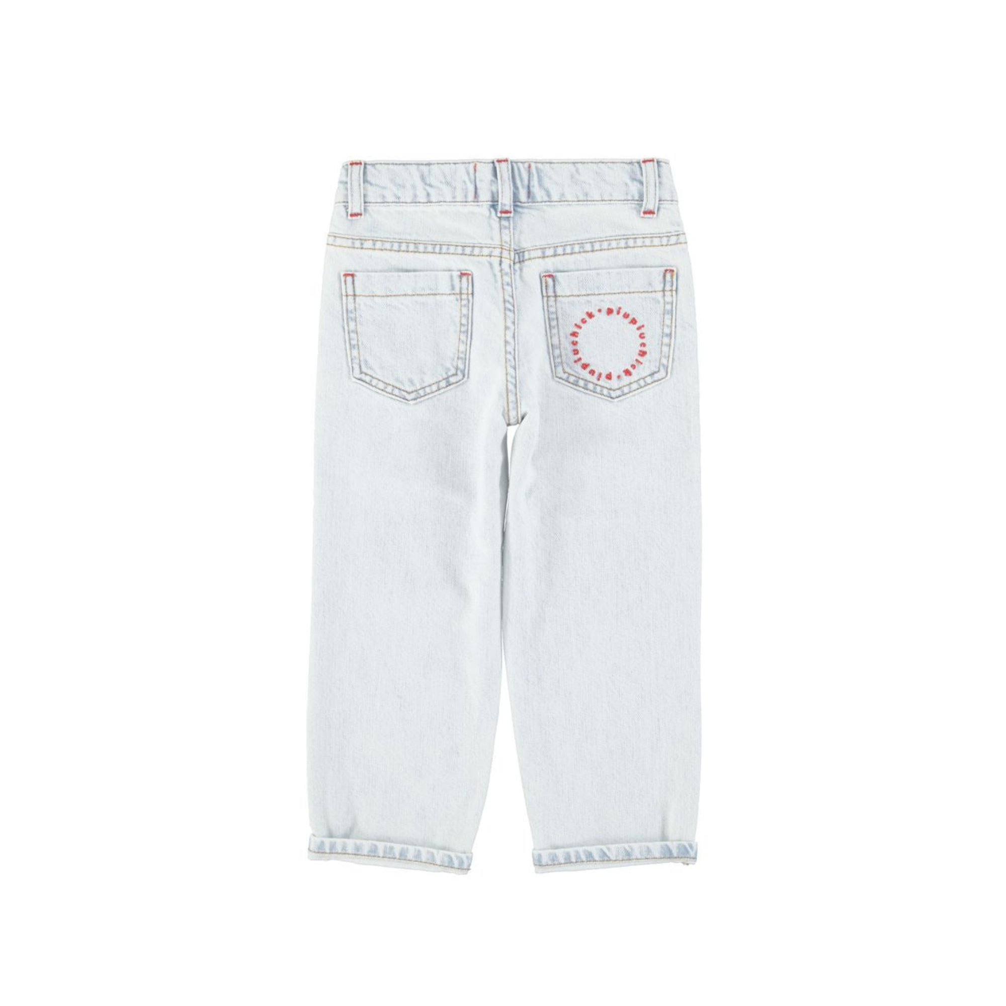 Unisex Trousers | Washed Light Blue Denim