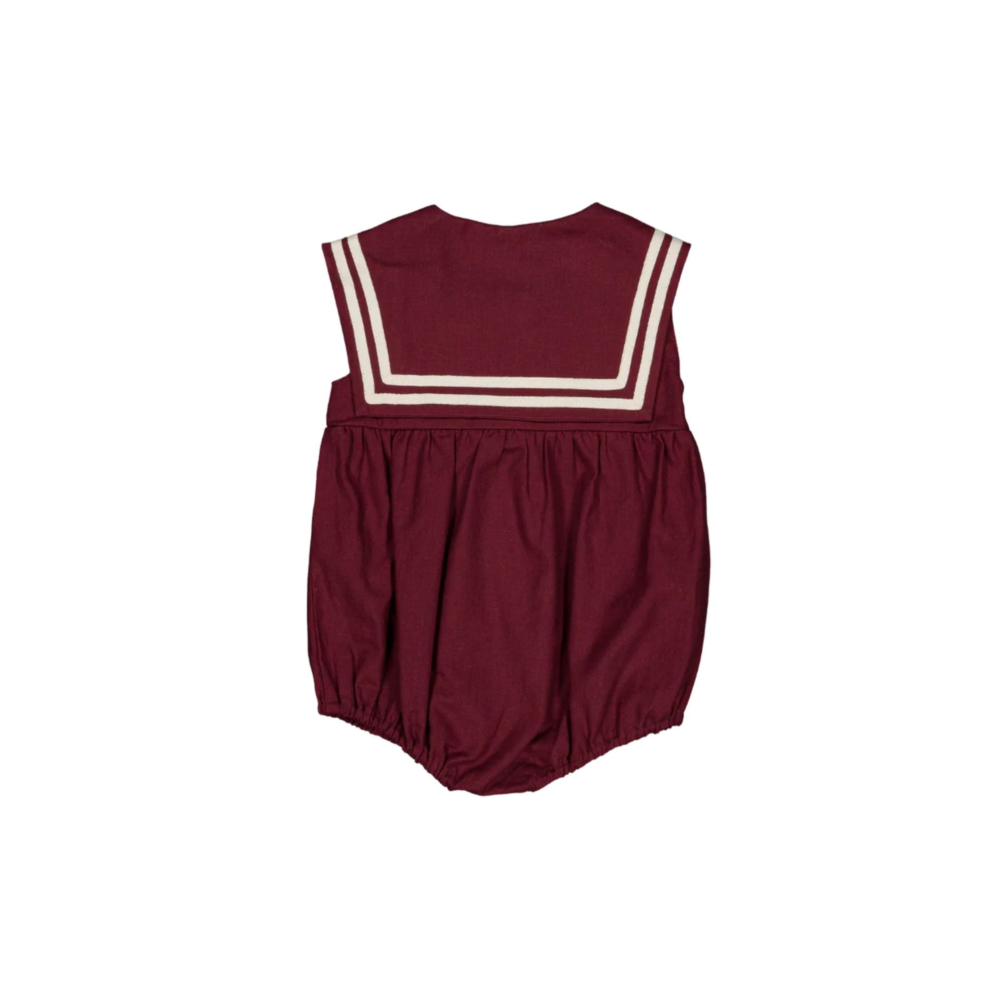 Isabella Linen Romper | Burgundy