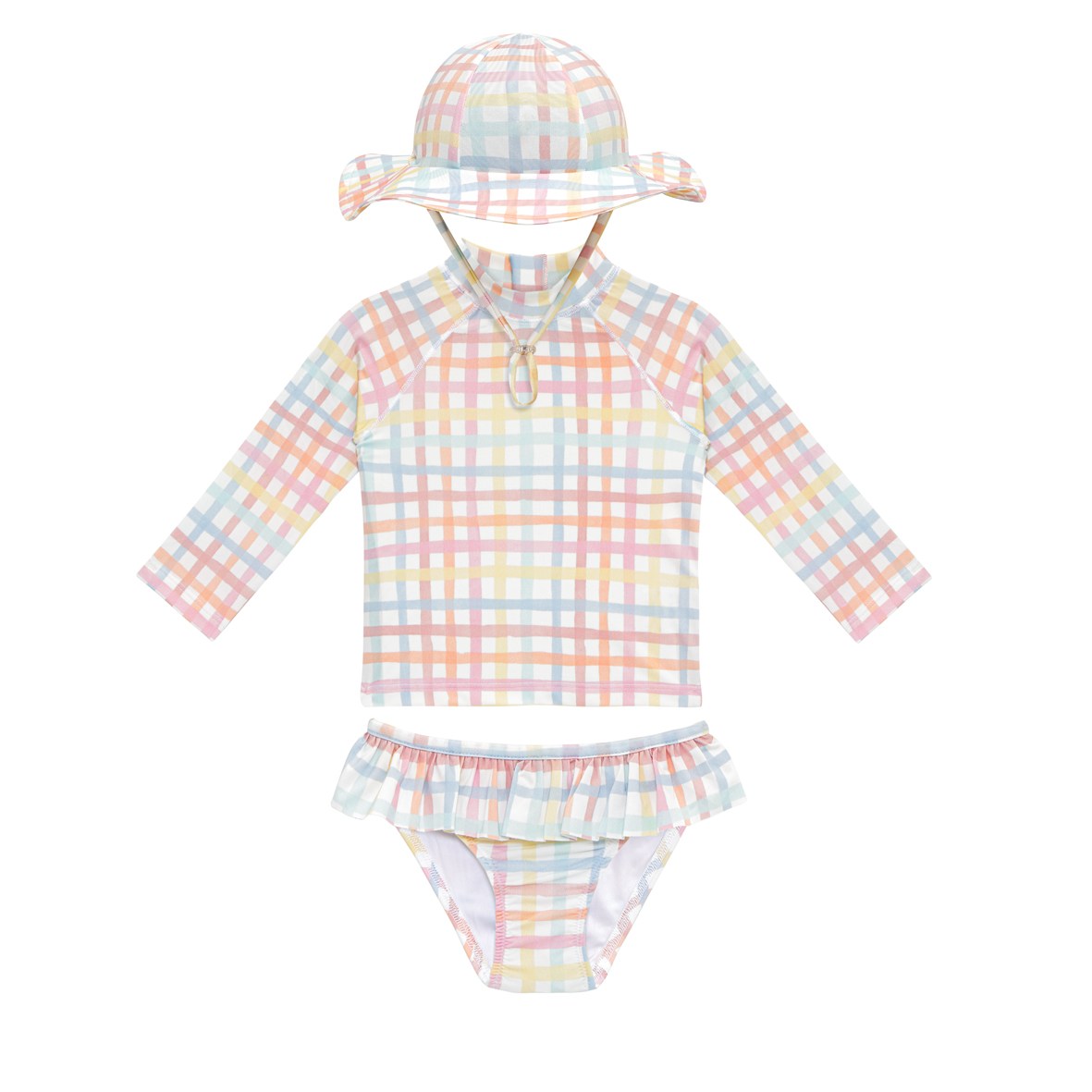 Girls Swim Set | Rainbow Gingham