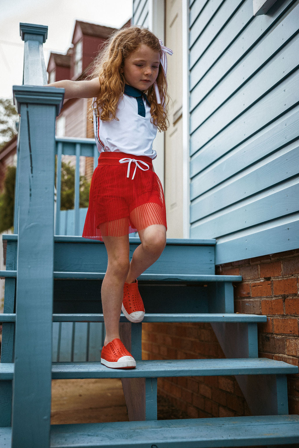 Girls Pleated Skort | Red