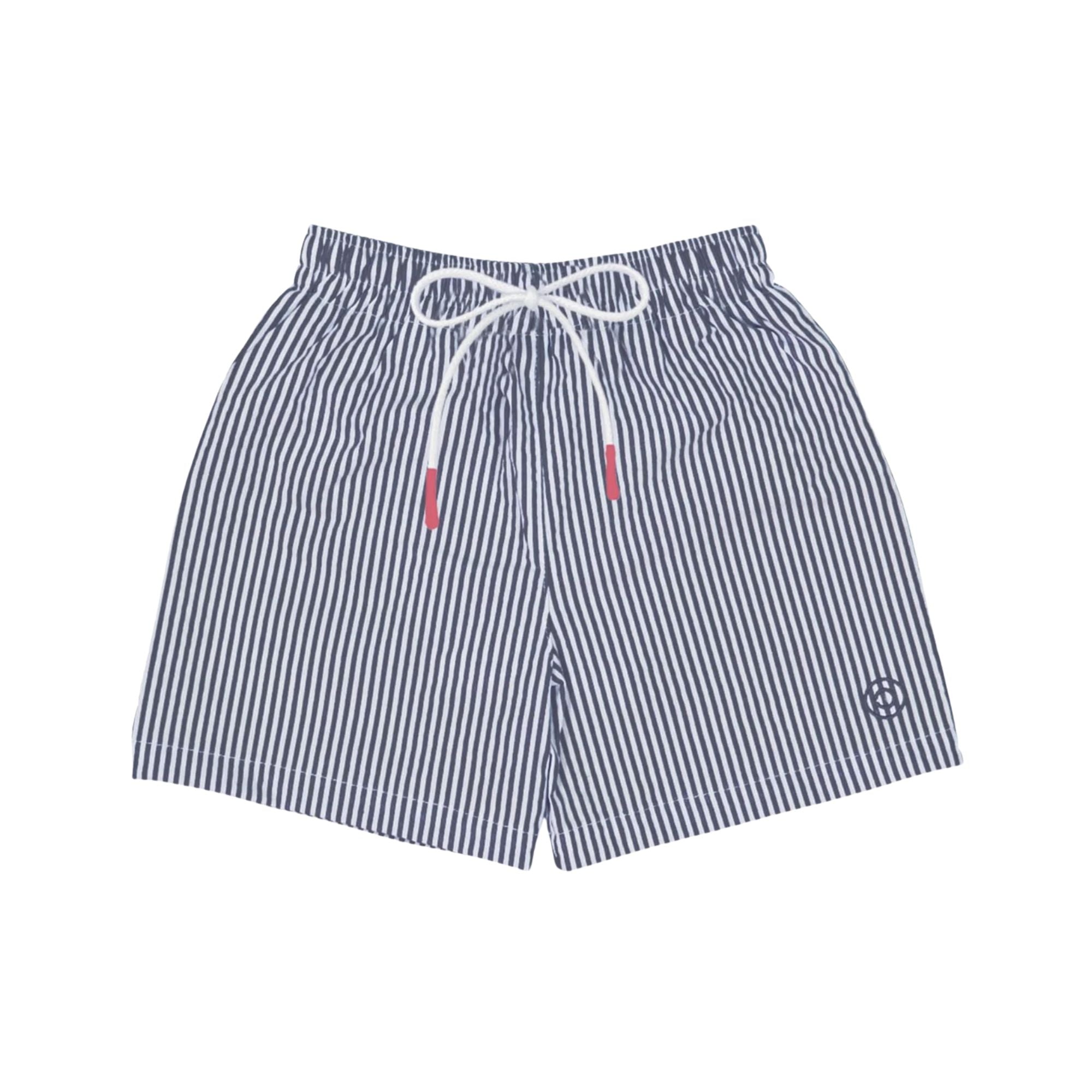 Biarritz Swim Shorts | Blueberry Seersucker
