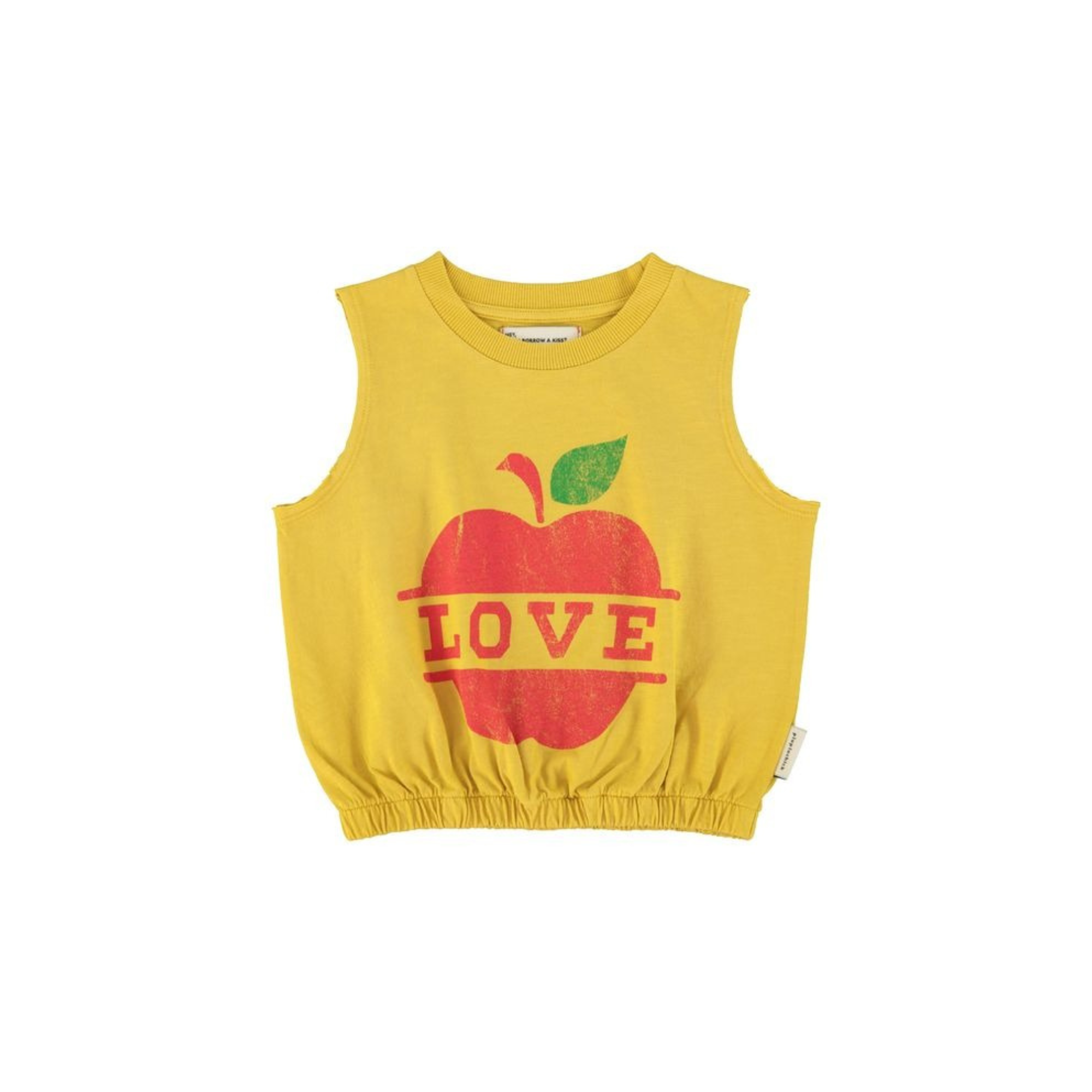 Apple Print Top | Mustard
