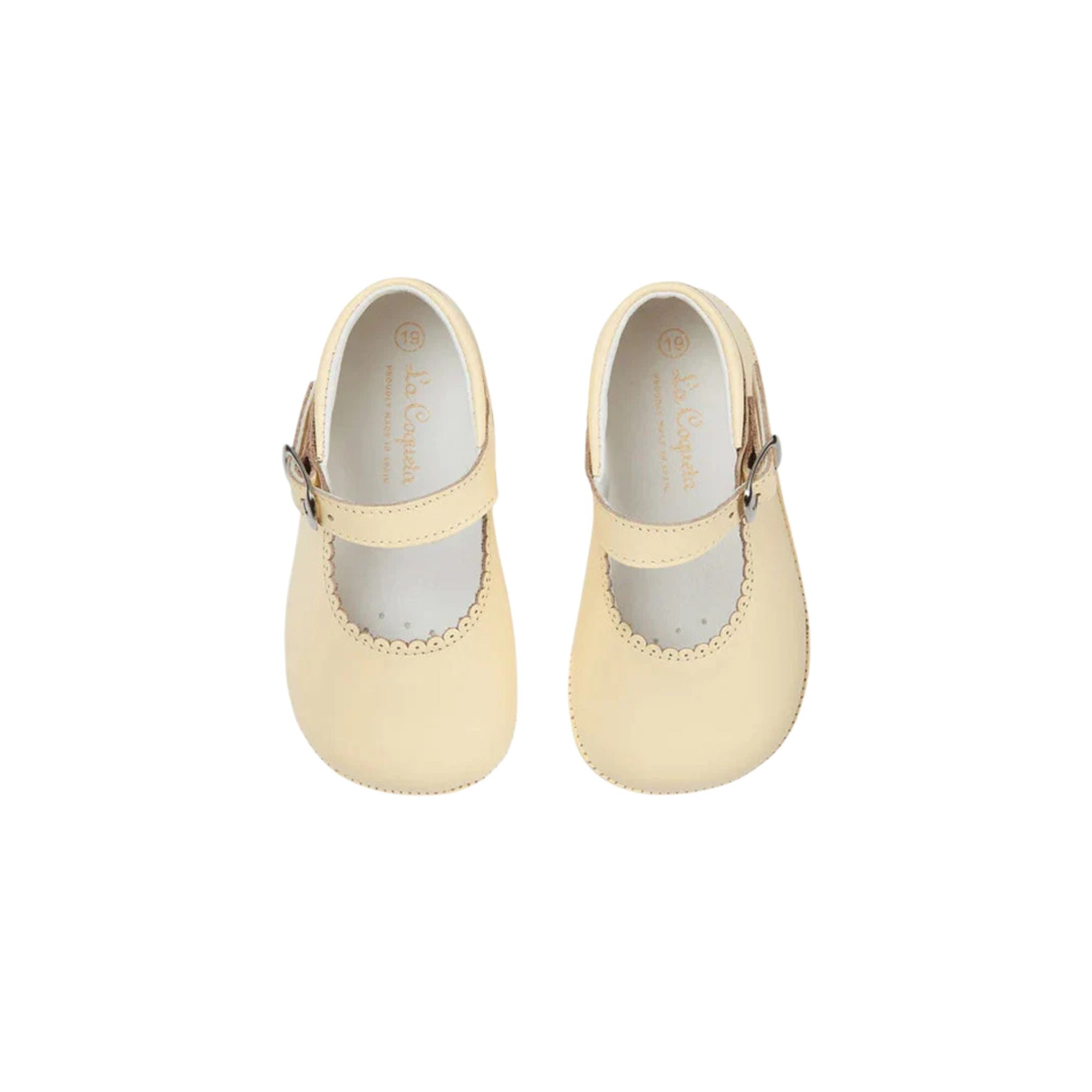 Leather Baby Mary Jane Shoes | Pale Yellow