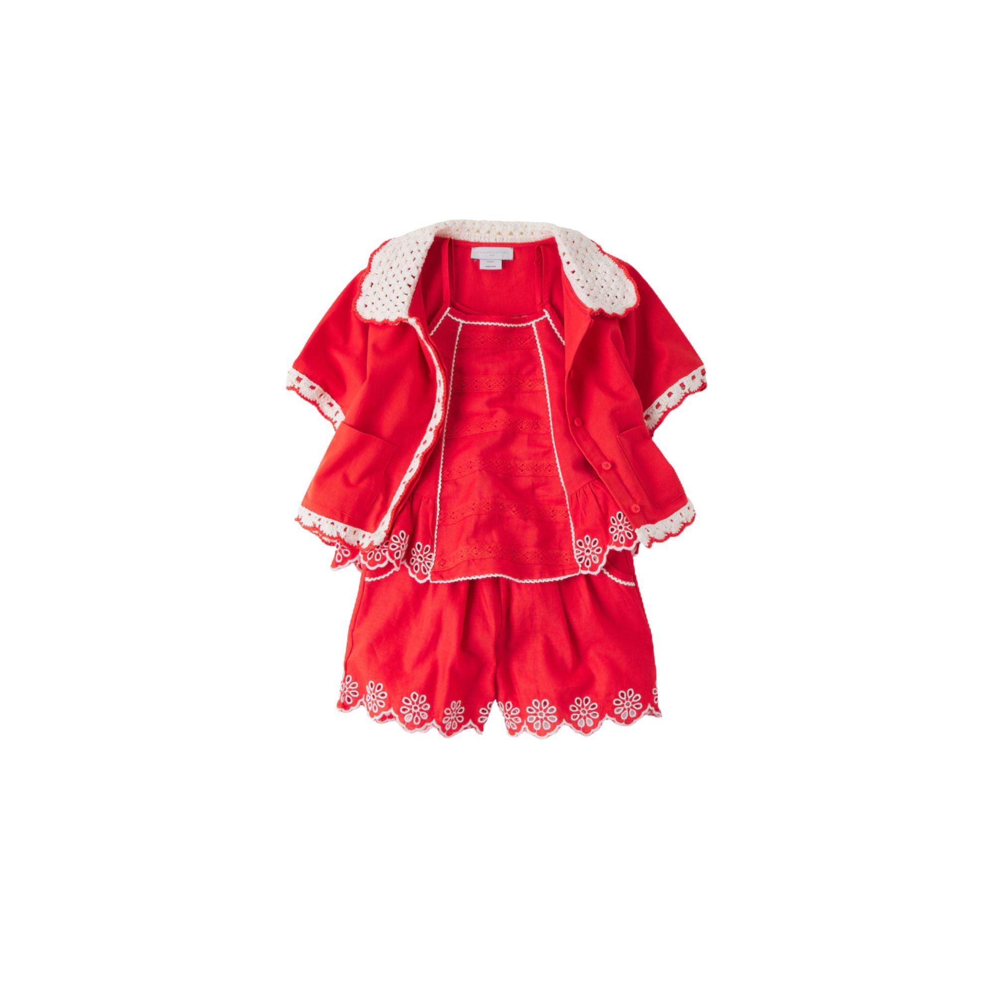 Contrast Trim Shirt | Red