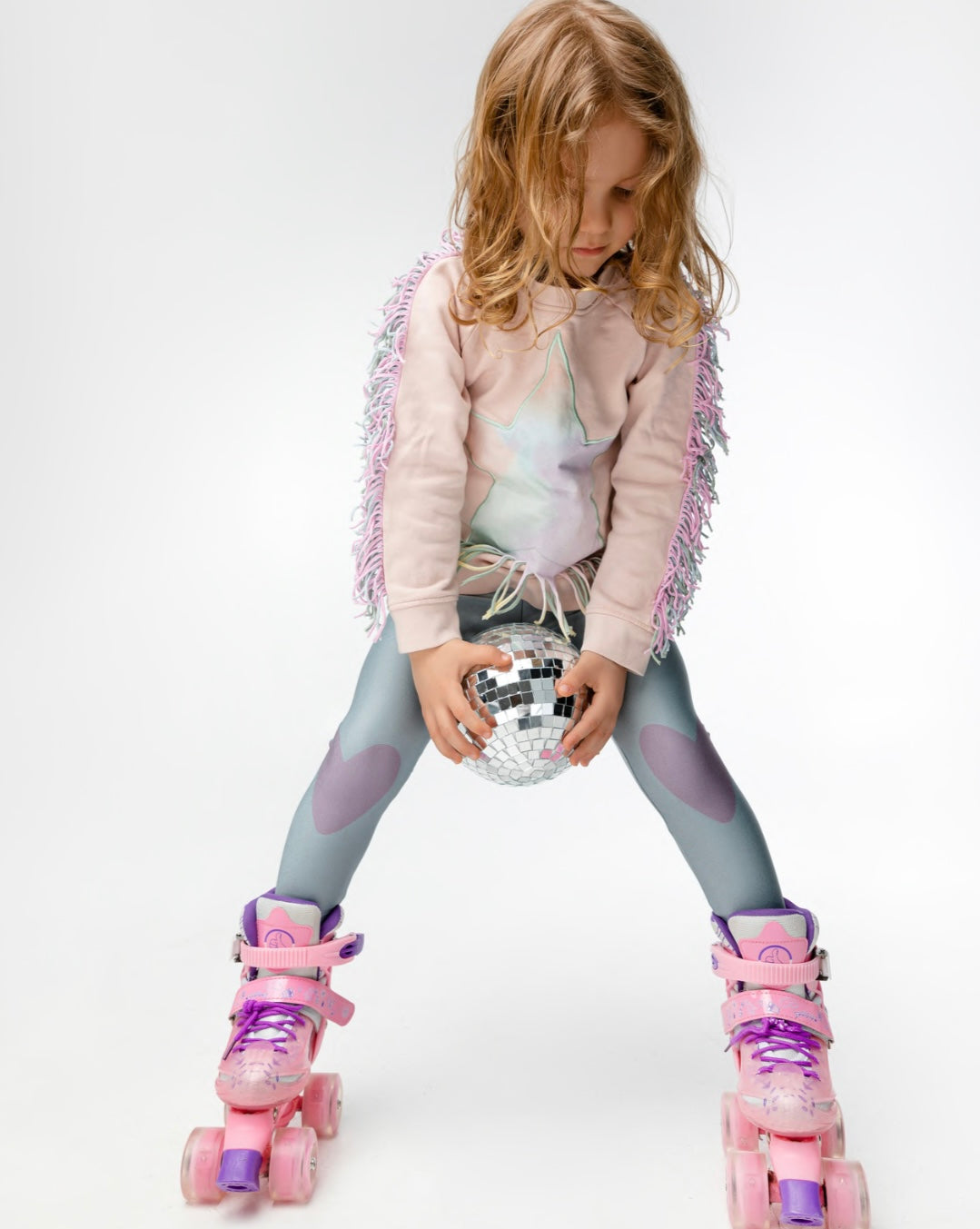 Heart Electra Leggings | Silver/Lavanda