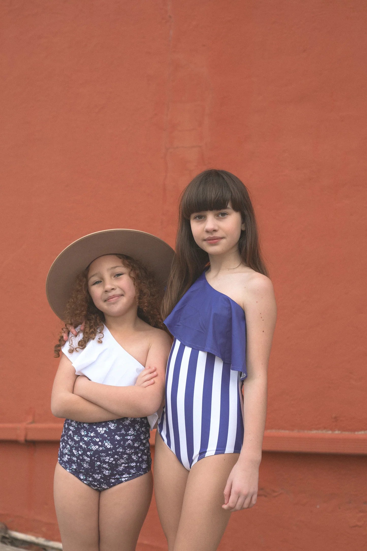 One Shoulder Ruffle | Nautical