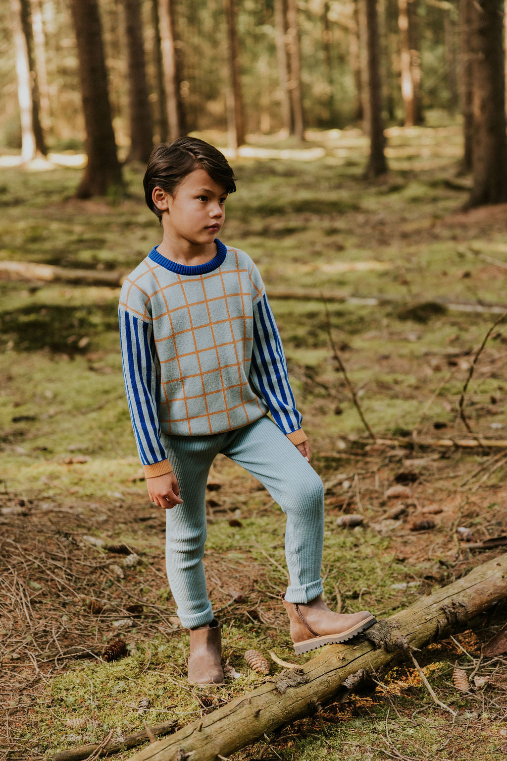 Knitted Leggings Fine Rib | Whale Blue