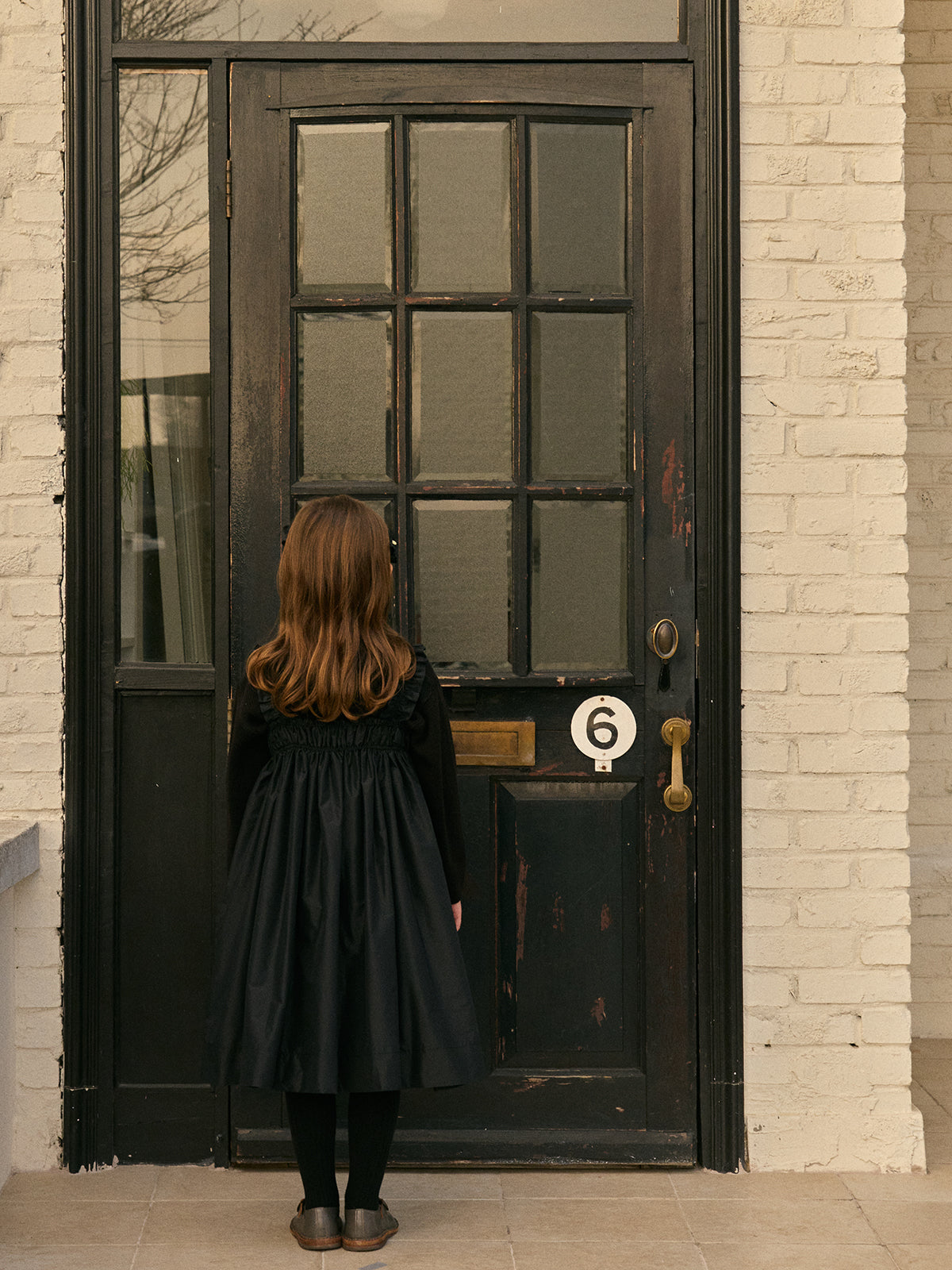 Taffeta Frill Dress | Black