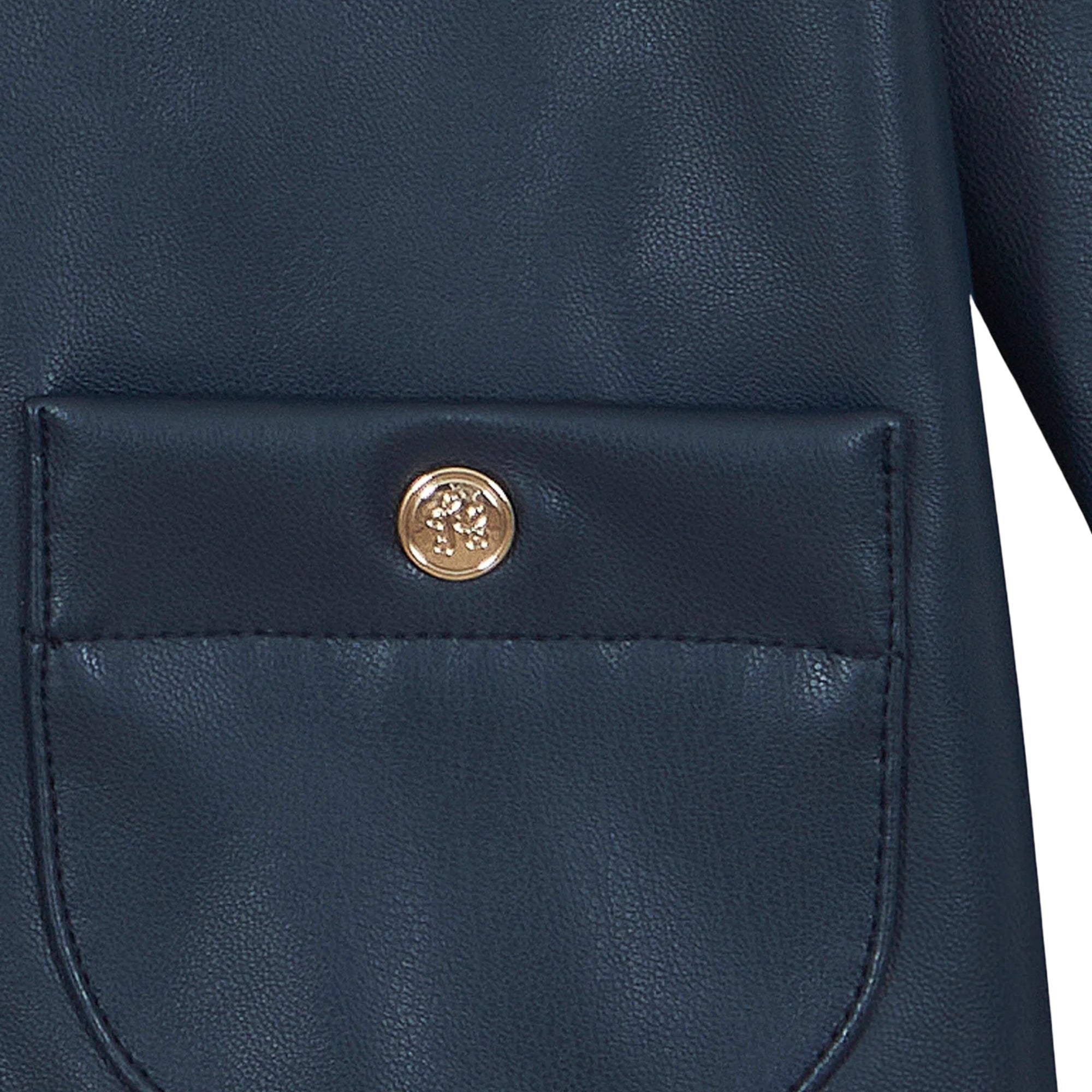 Faux Leather Jacket | Navy