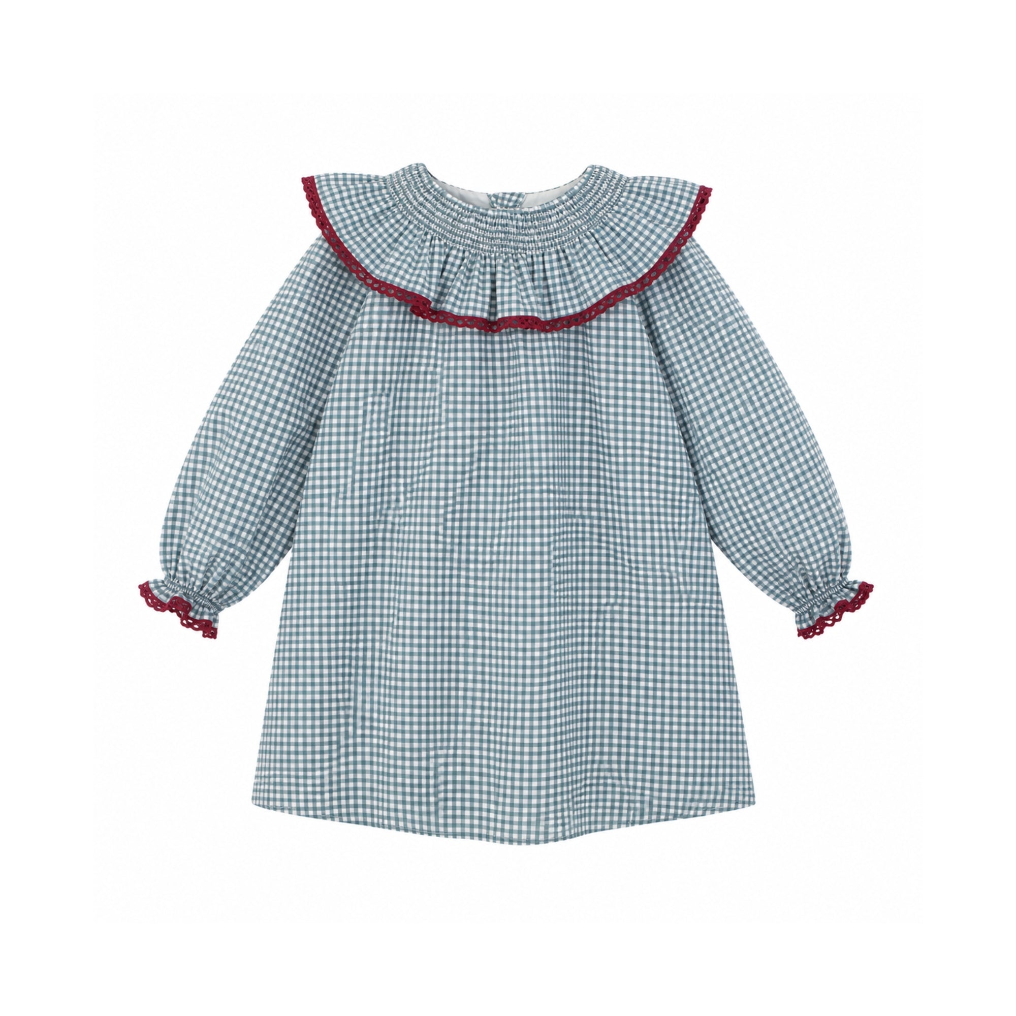 Vichy Ruffled Dress | Blue