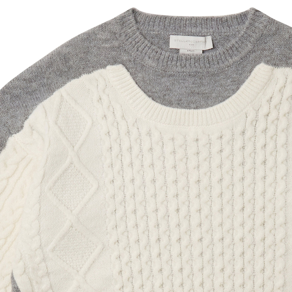 Knit Block Sweater | White/ Grey