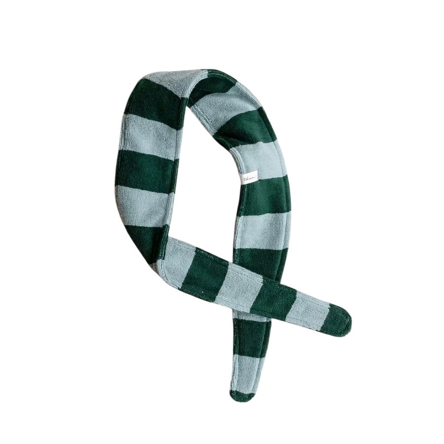 Terry Cotton Hair Tie | Green Stripe