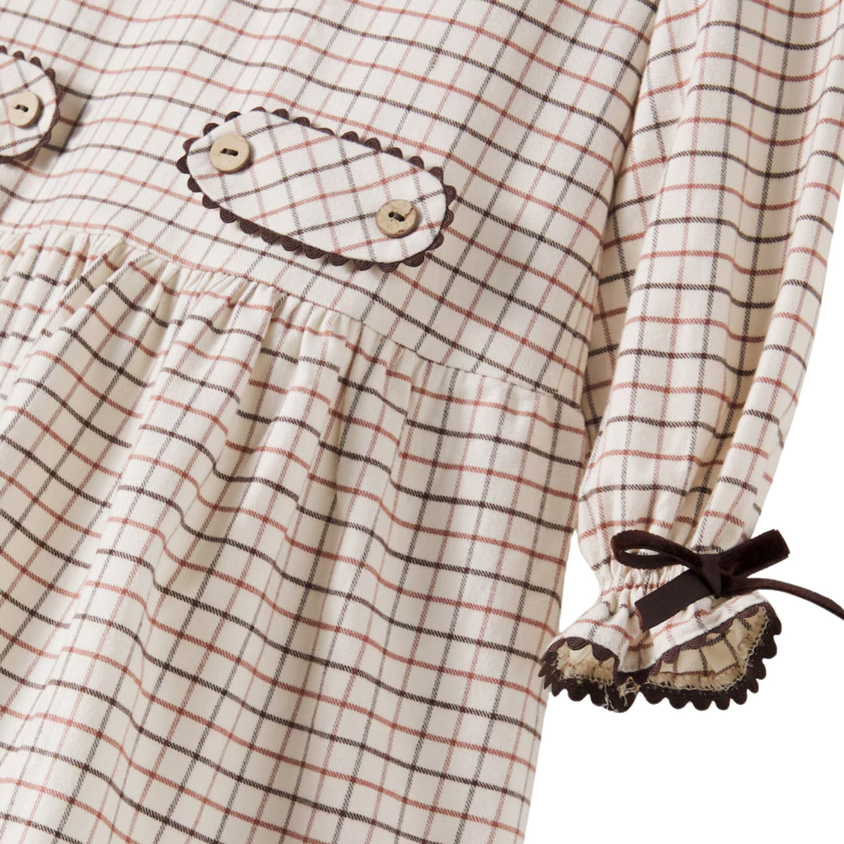 Tessa Drop Waist Dress | Caramel Check