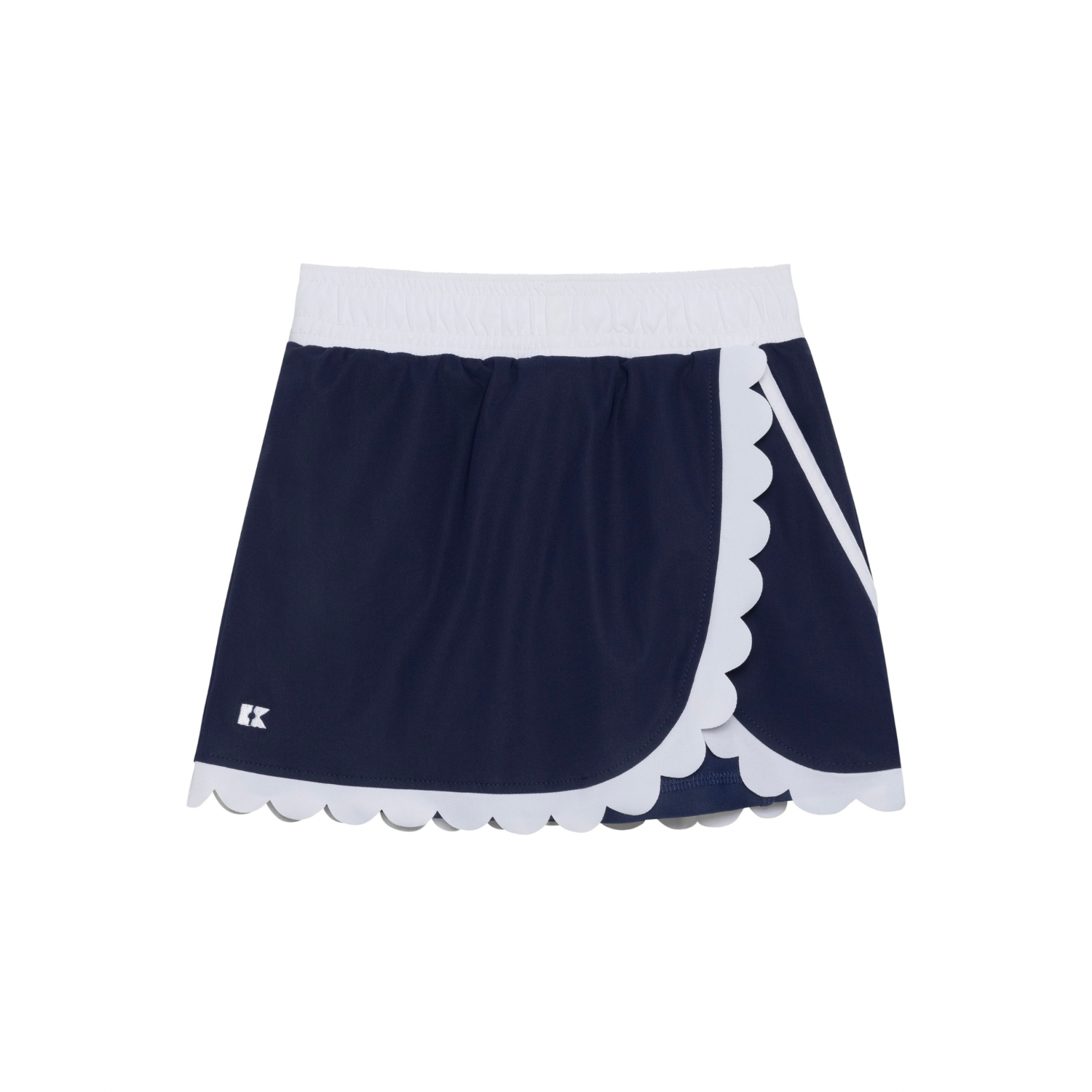 Scalloped Court Skort | Navy/White