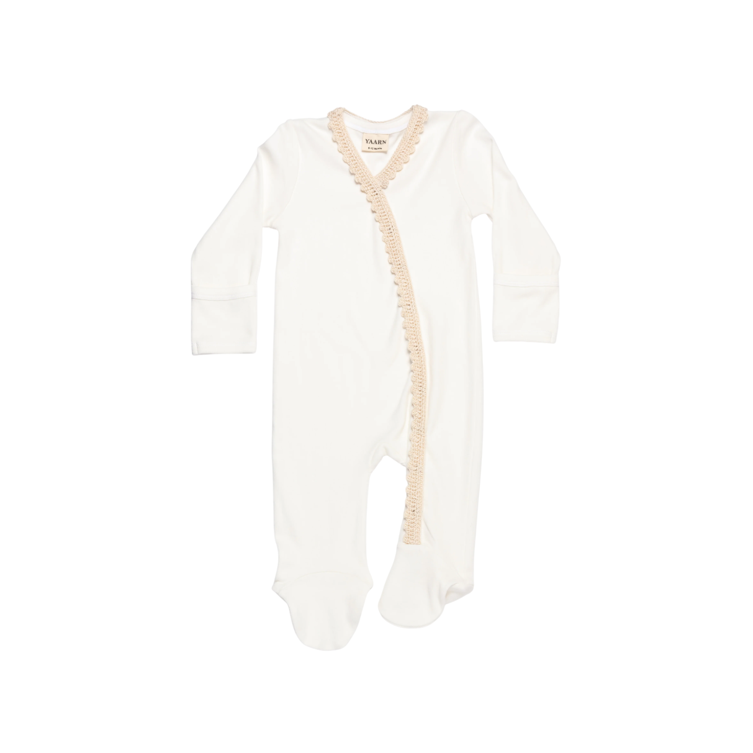 Quincy Babygrow Footie | Beige White