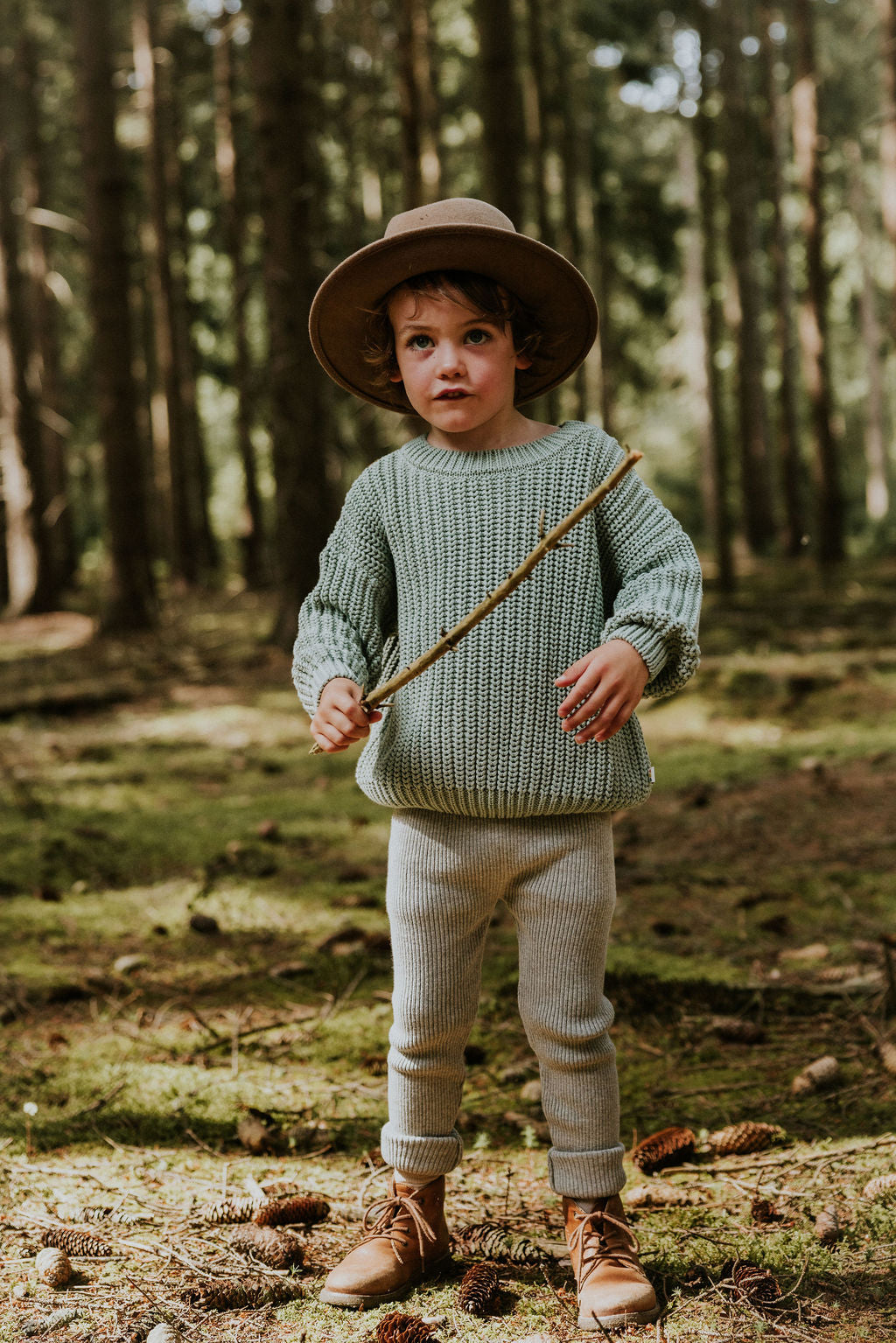 Knitted Leggings Fine Rib | Grey Melange