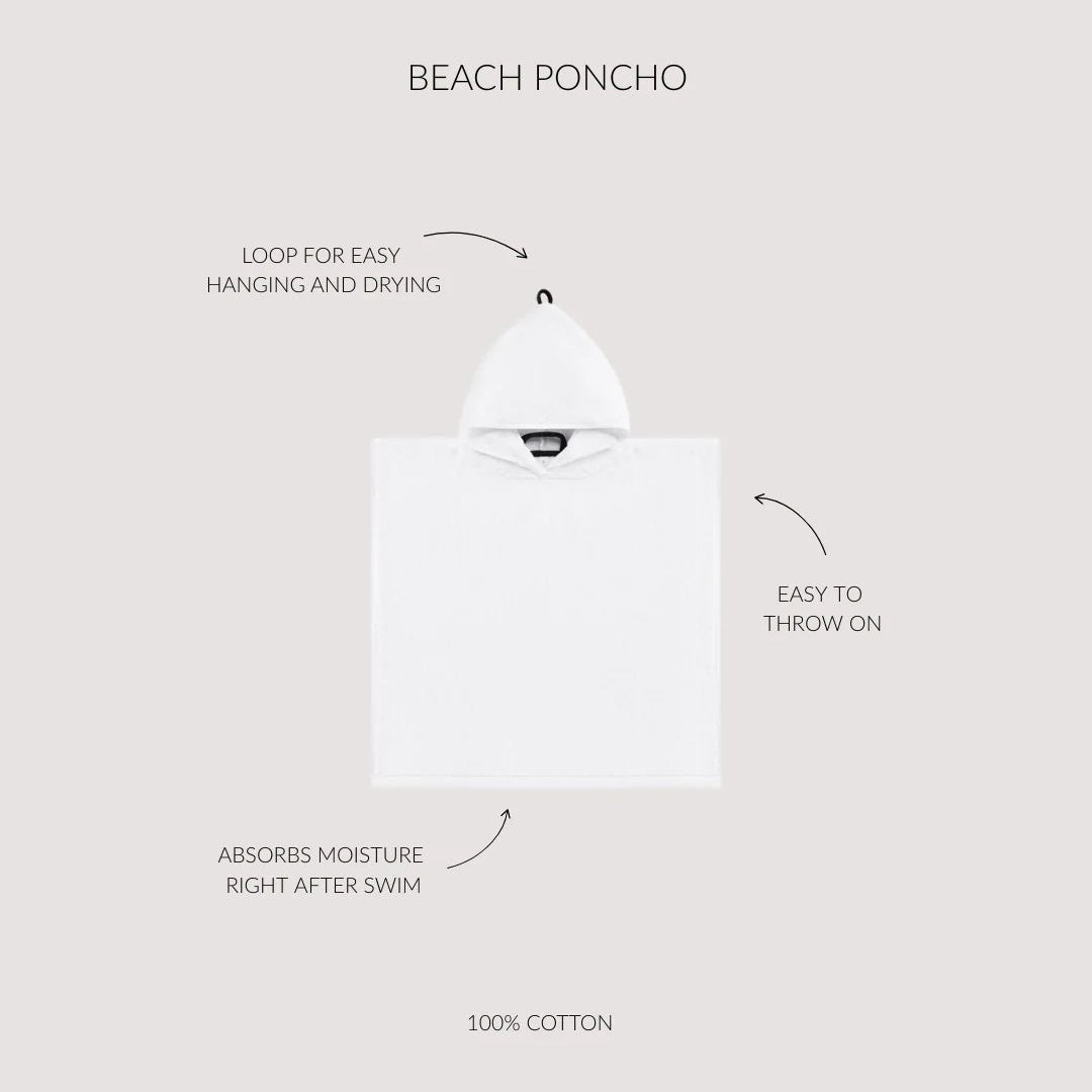 Beach Poncho | White/Mocha