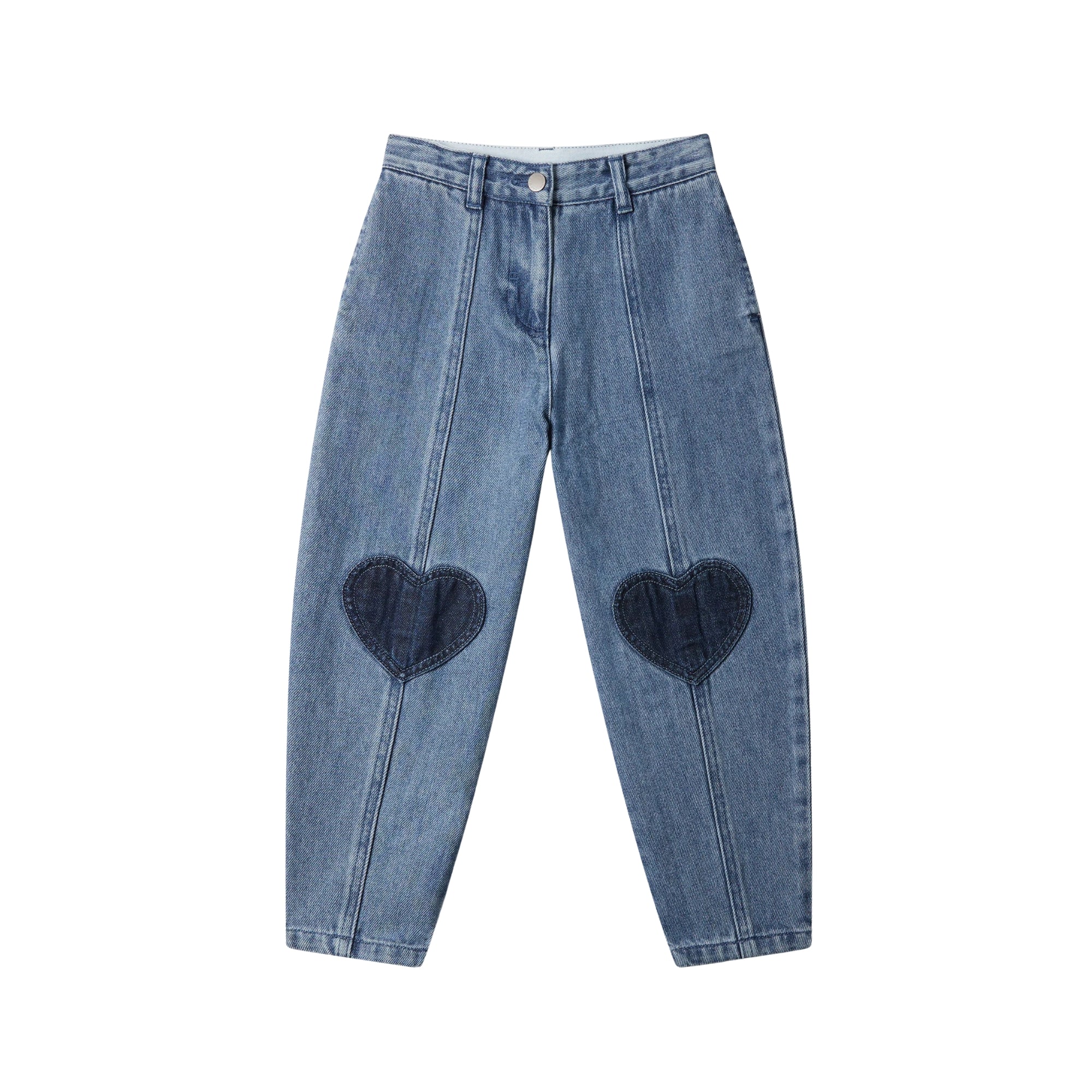 Patch Appliqué Barrel Jeans | Air Force Blue