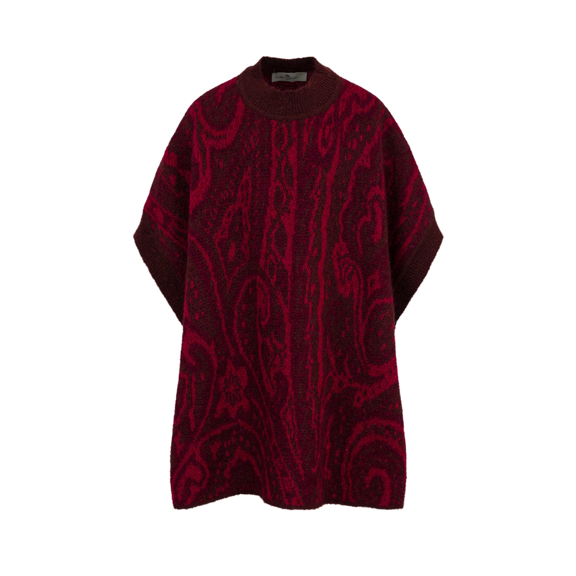 Jacquard Wool Paisley Pattern Poncho