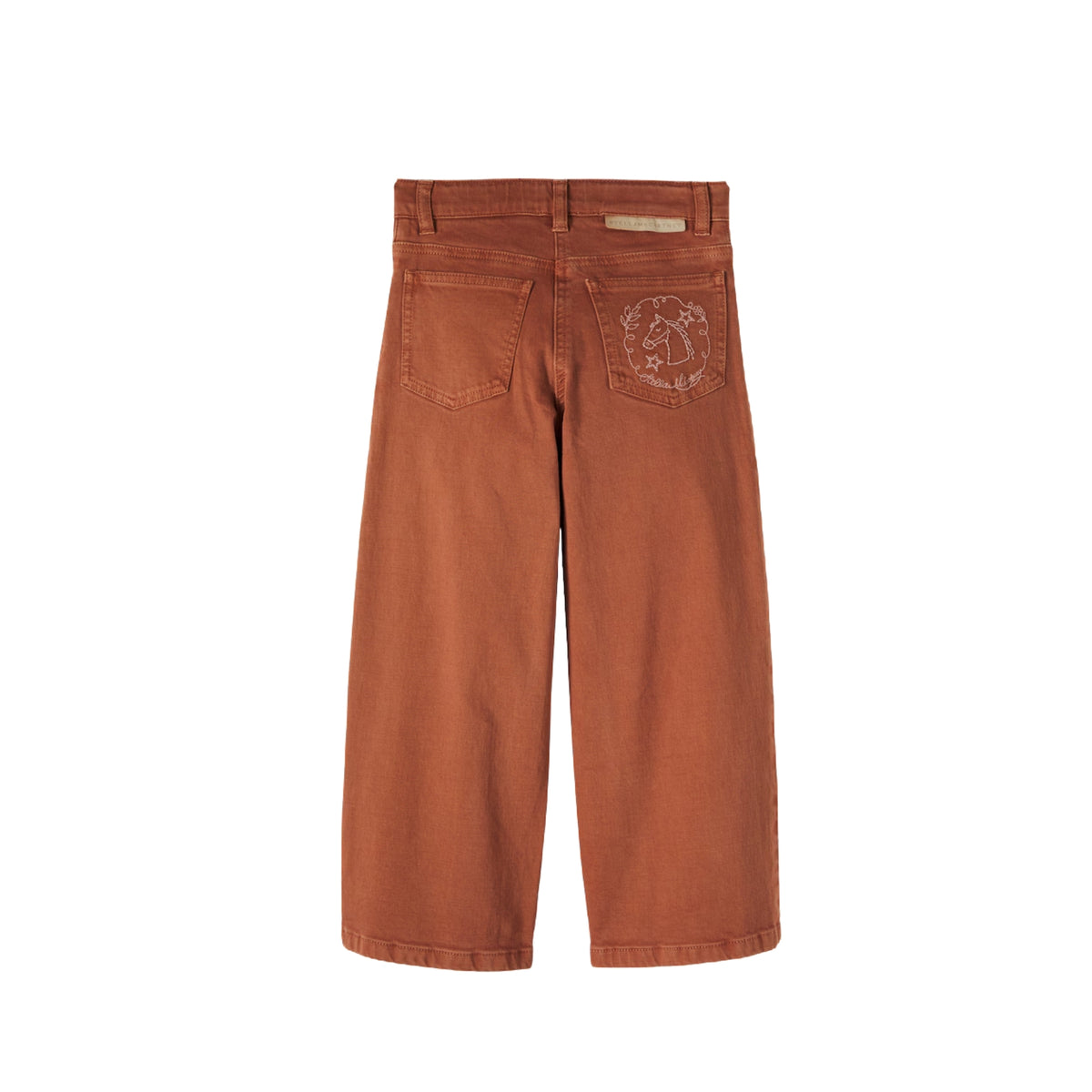 Embroidered Gabardine Pants | Rust