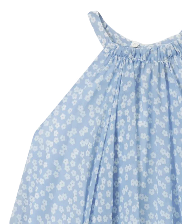 Floral Halterneck Dress | Light Blue