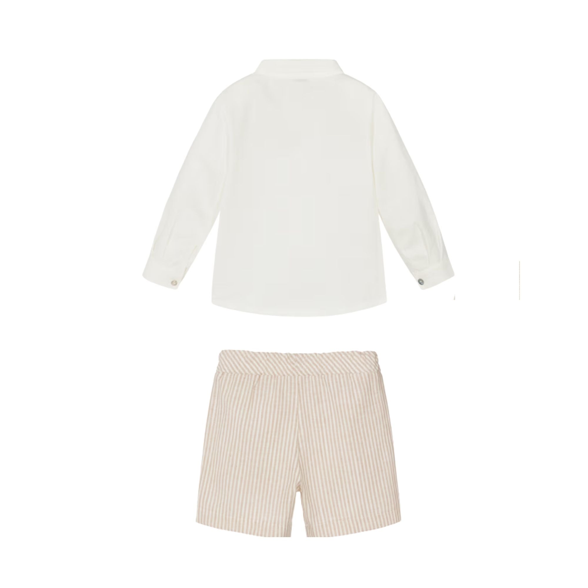 Striped Shorts Set | Beige