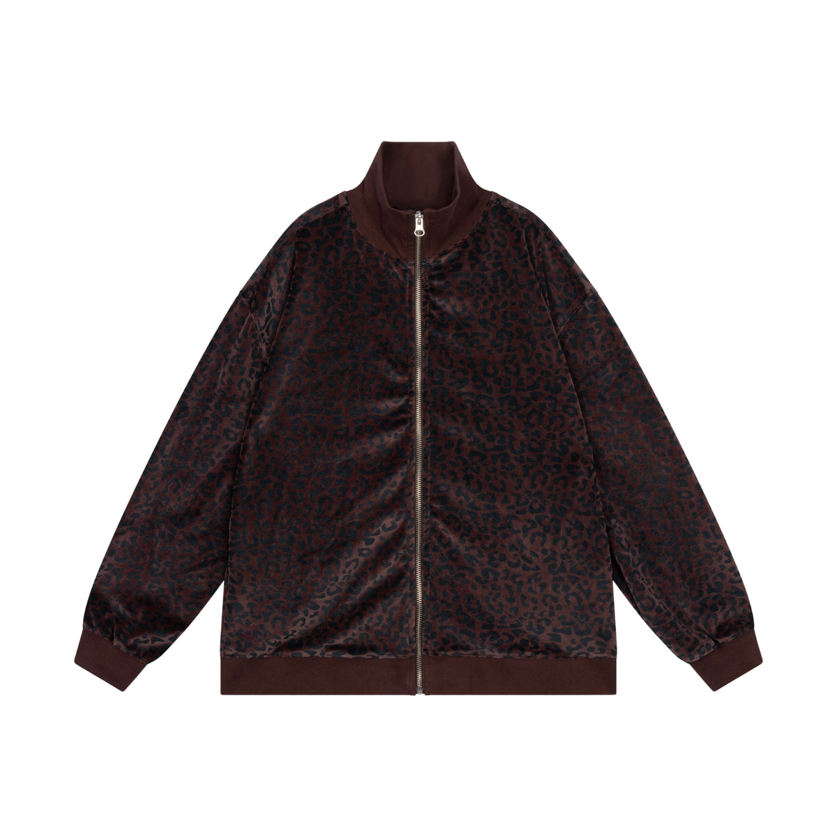 Zip Up Sweater | Chocolate Leopard