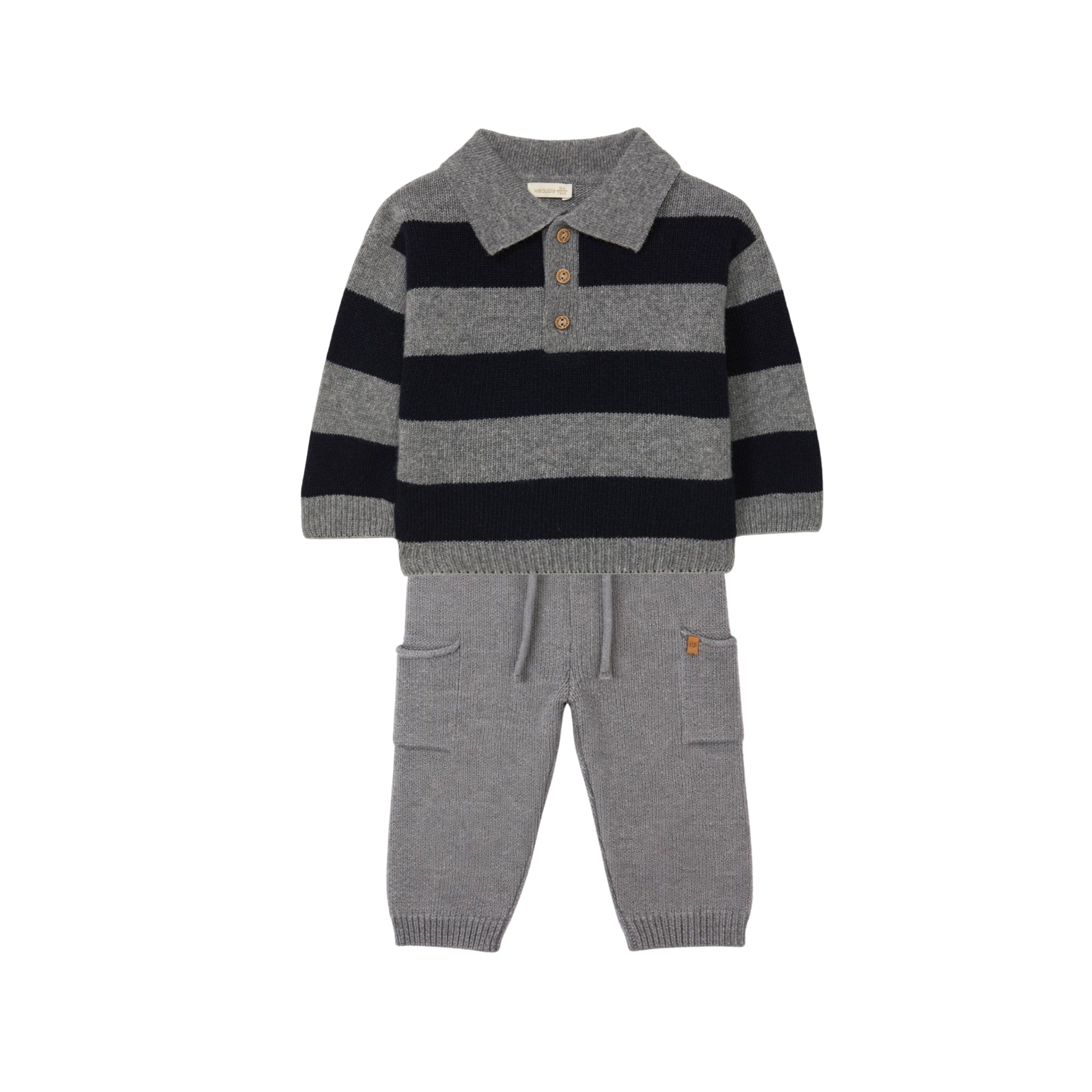 Polo Sweater Set | Medium Grey