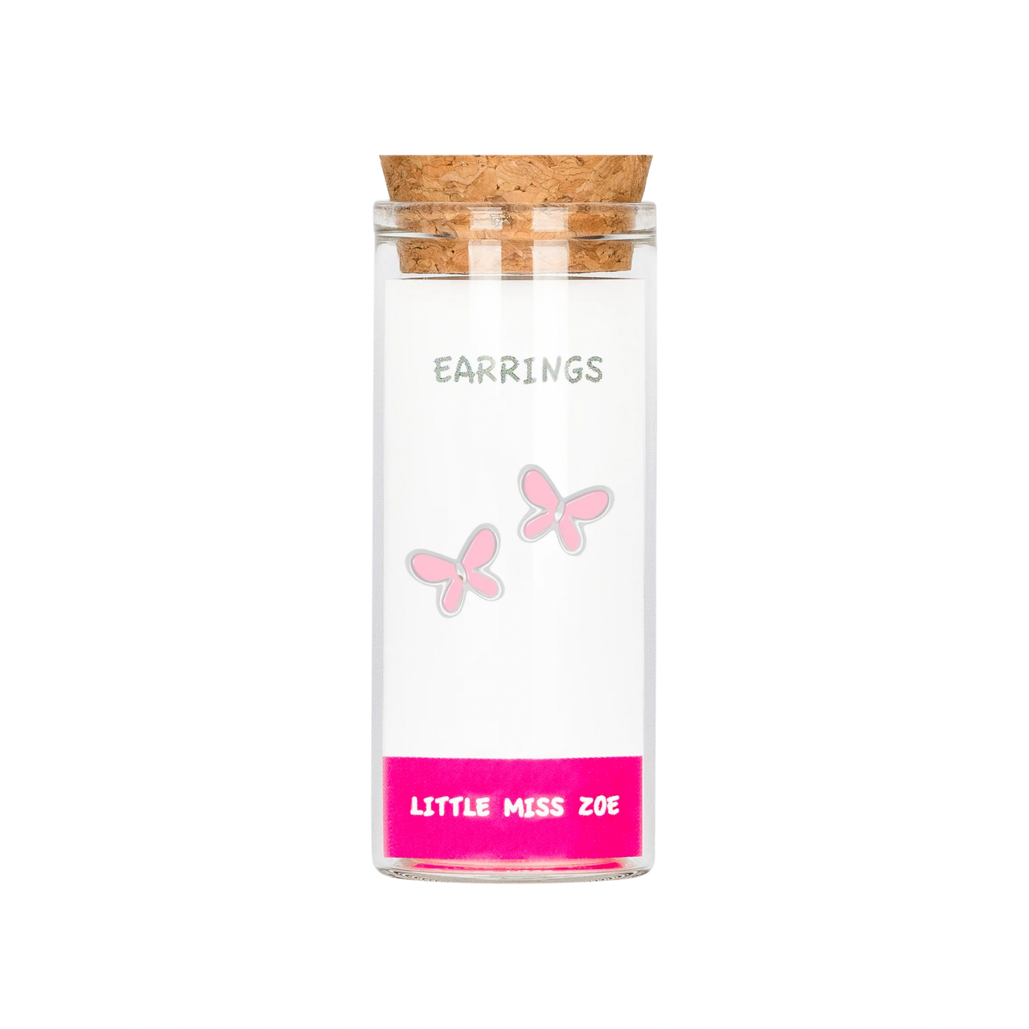 Butterfly Stud Bottled Earrings | Pink/Silver