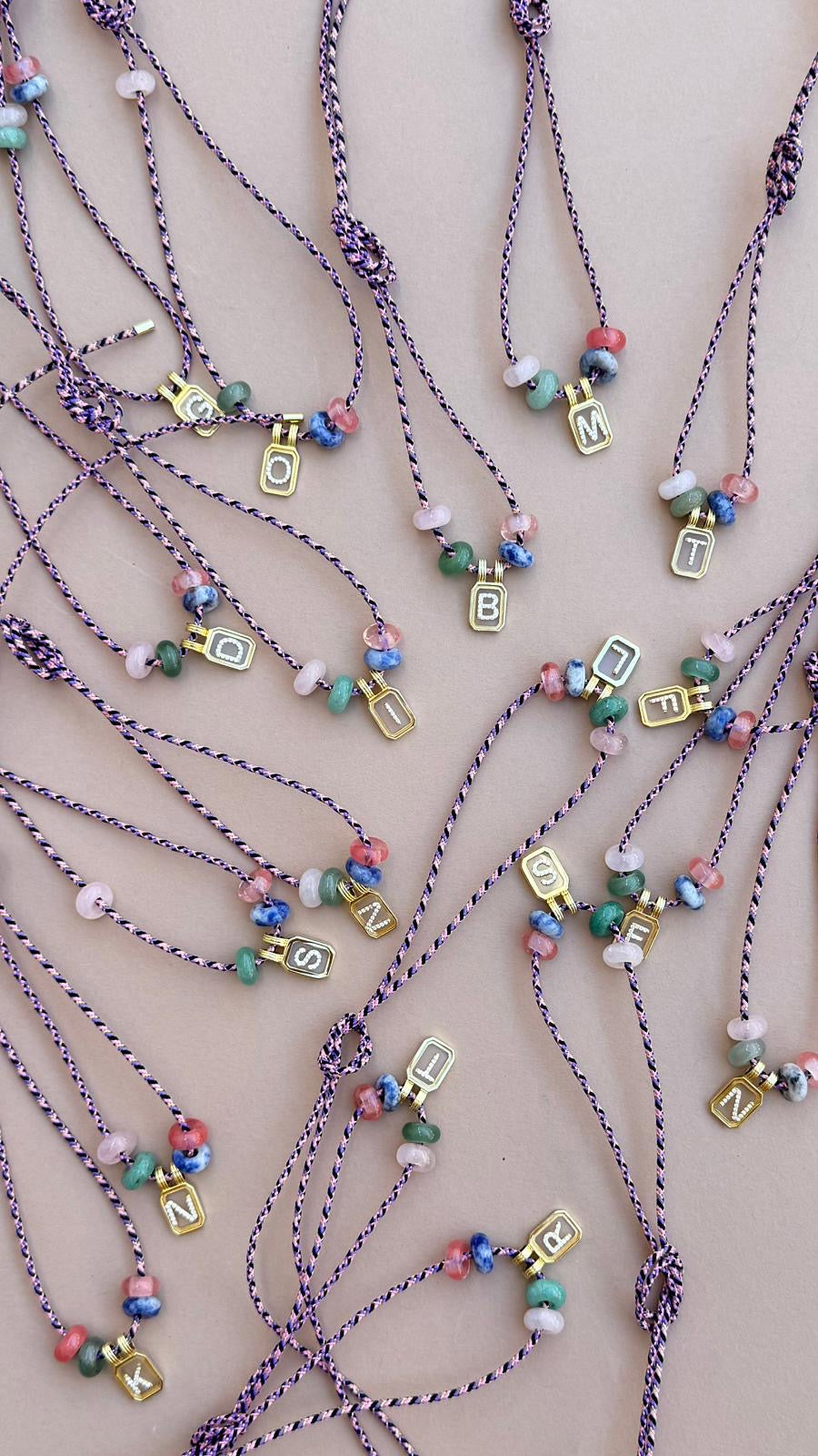 Sunset Stones Necklace | Clear Letters